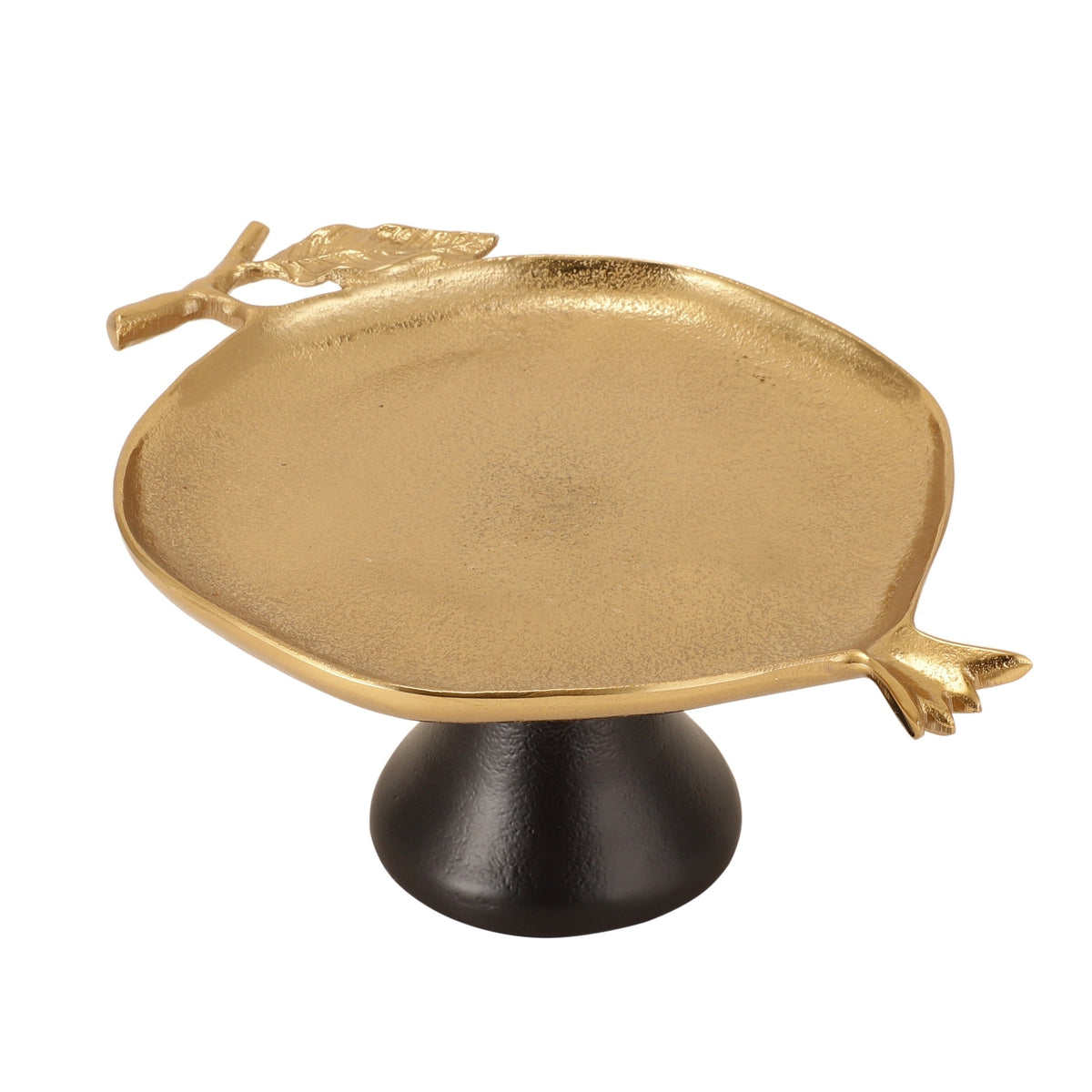 Pomegranate Metal Platter in Gold Black M.M.I. OVERSEAS