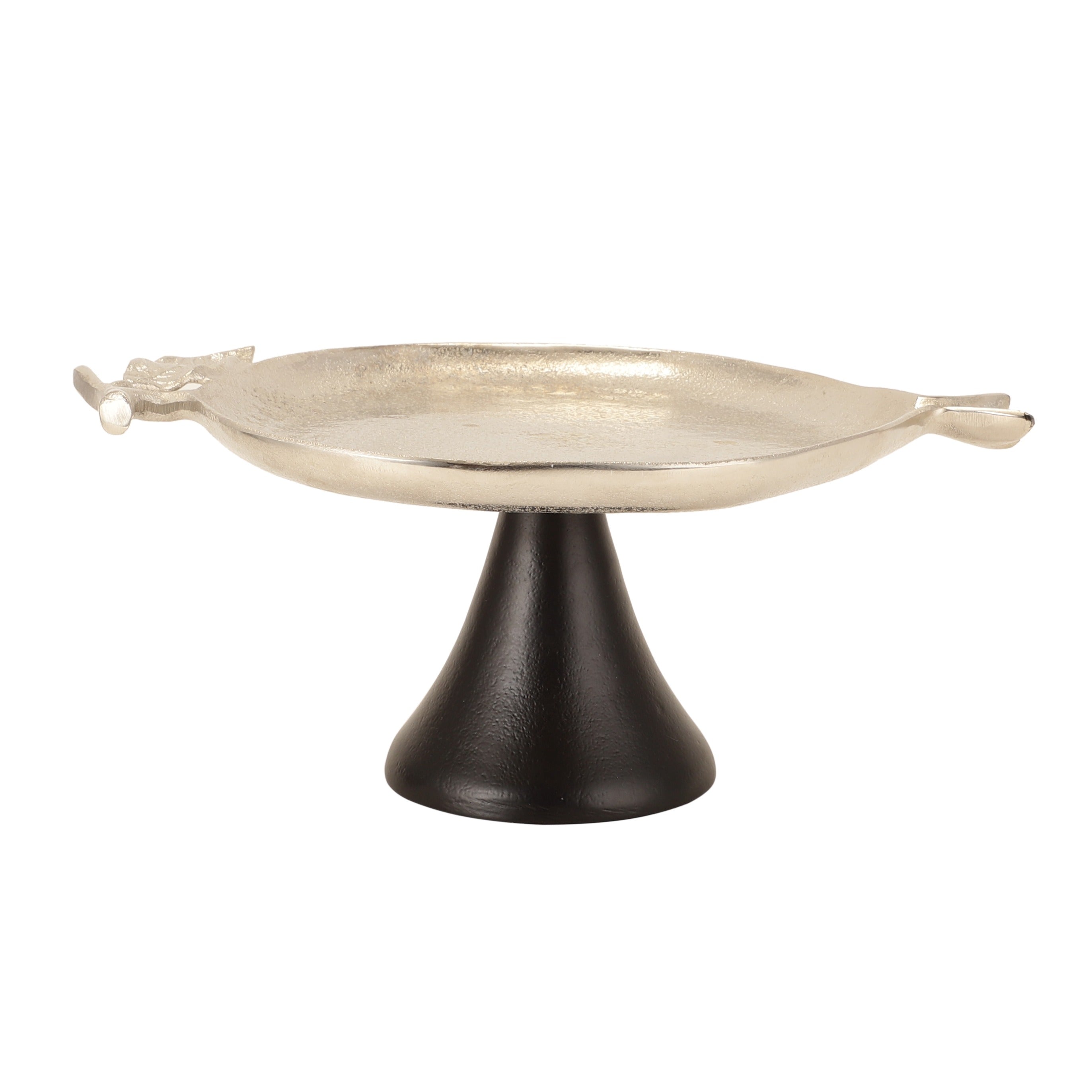 Pomegranate Metal Platter in Silver Black M.M.I. OVERSEAS