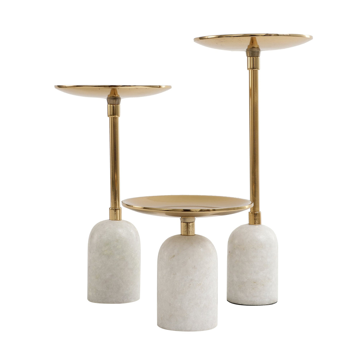 Marble Pri Pillar Candle Gold Set M.M.I. OVERSEAS