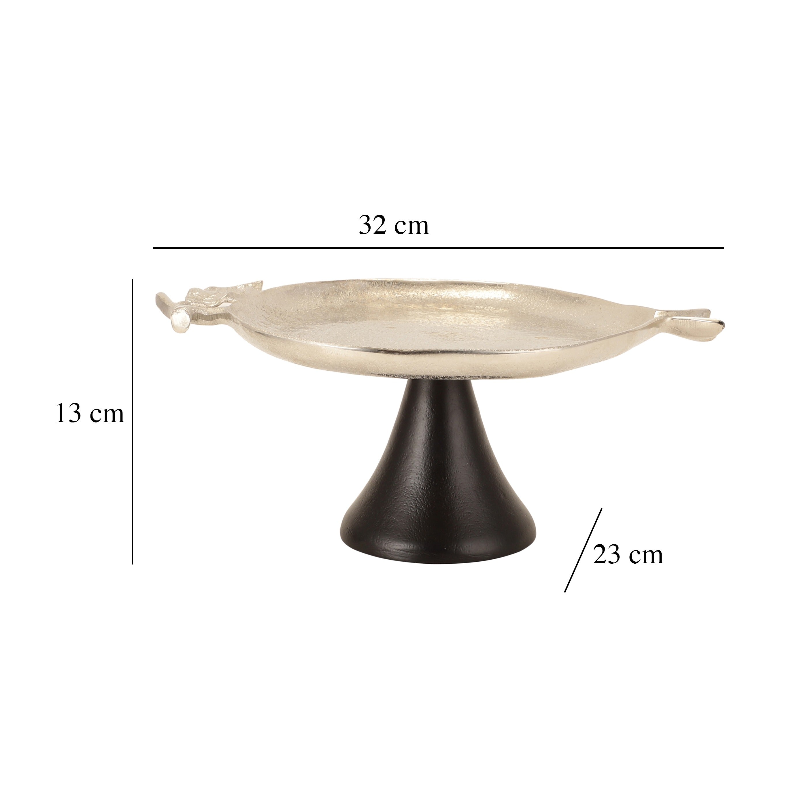 Pomegranate Metal Platter in Silver Black M.M.I. OVERSEAS
