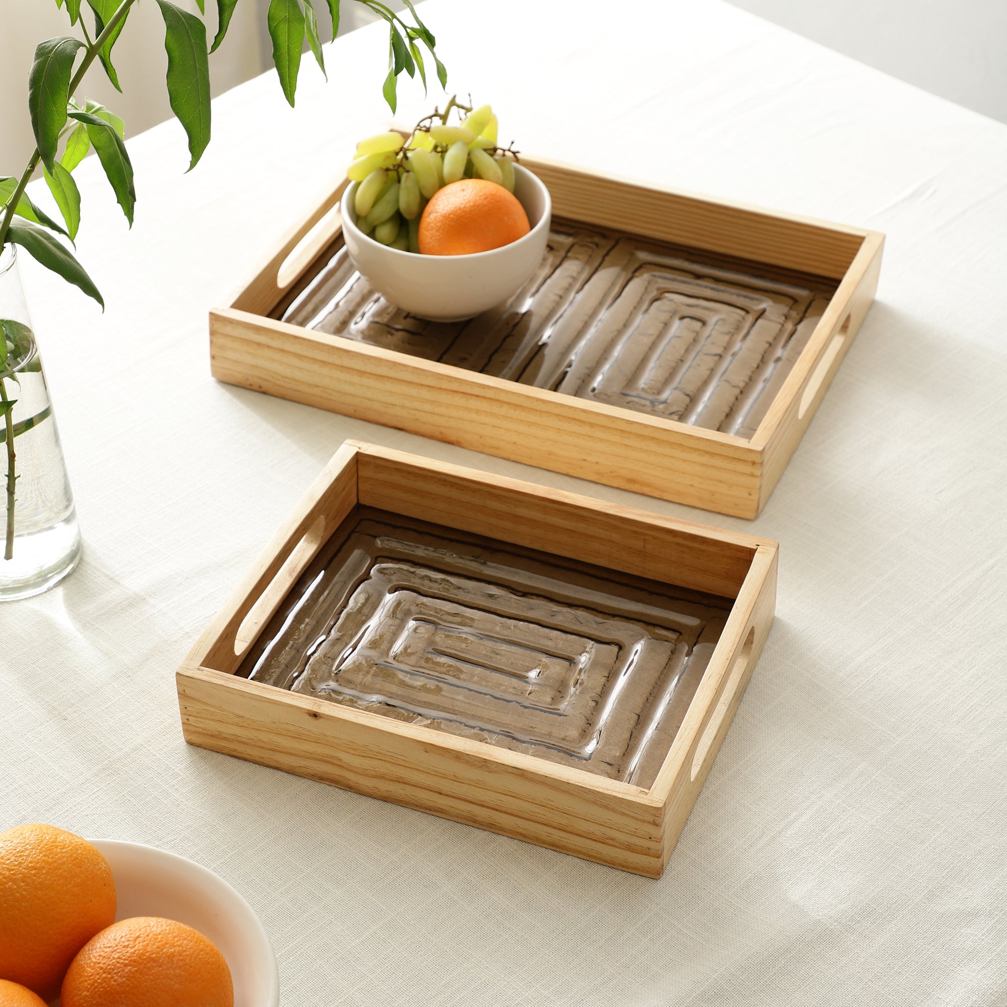 Hugo Brown Glass Tray M.M.I. OVERSEAS