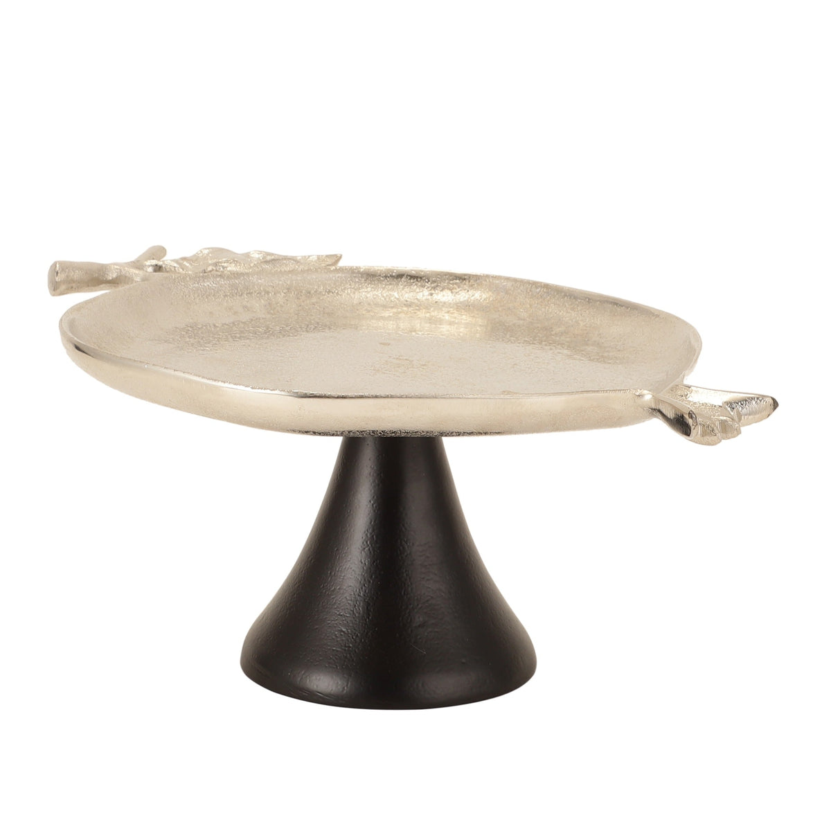 Pomegranate Metal Platter in Silver Black M.M.I. OVERSEAS