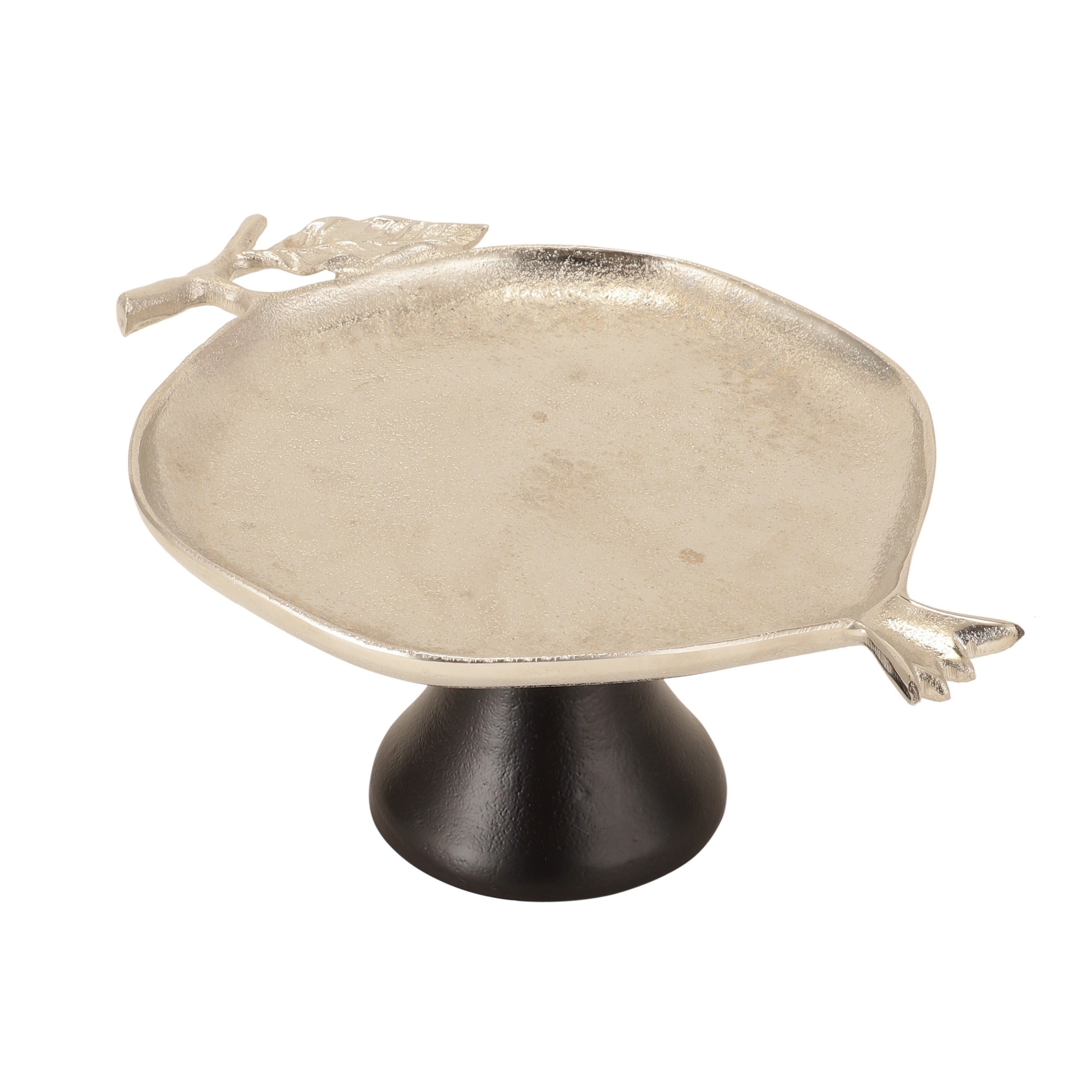 Pomegranate Metal Platter in Silver Black M.M.I. OVERSEAS