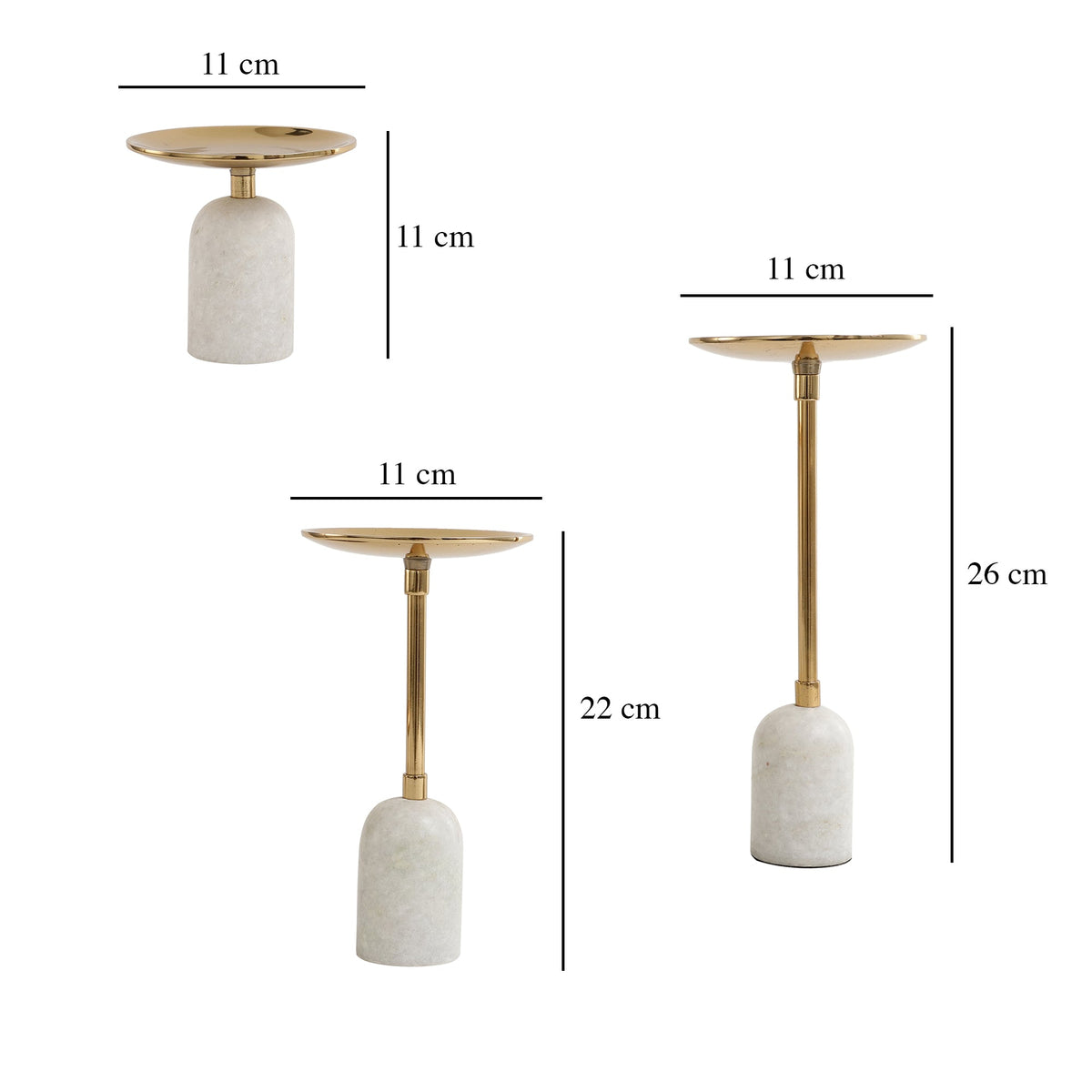 Marble Pri Pillar Candle Gold Set M.M.I. OVERSEAS