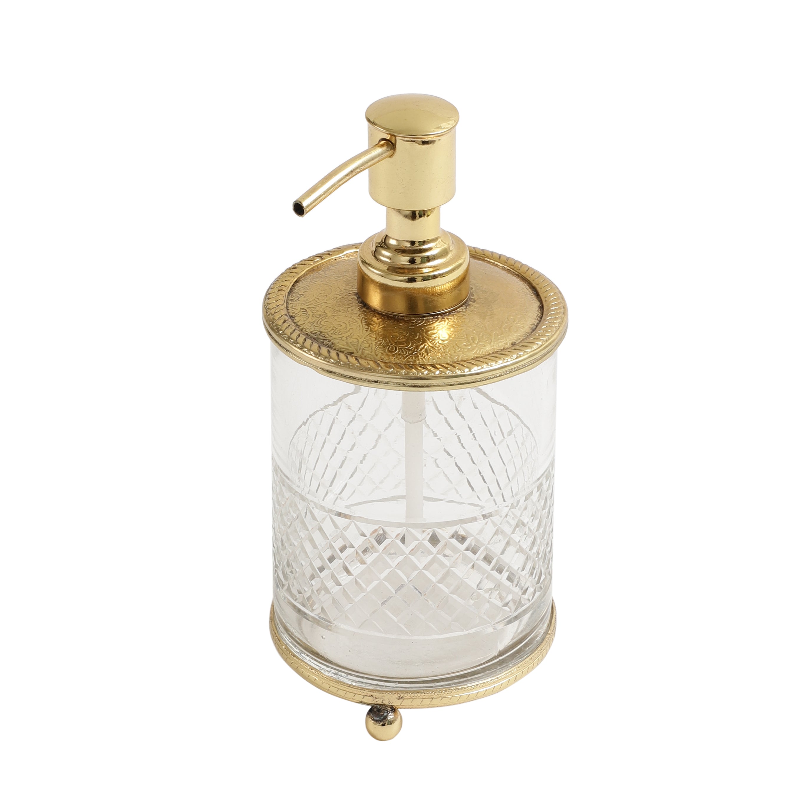 Blake Crystal Cut Dispenser In Gold - OUCHCART