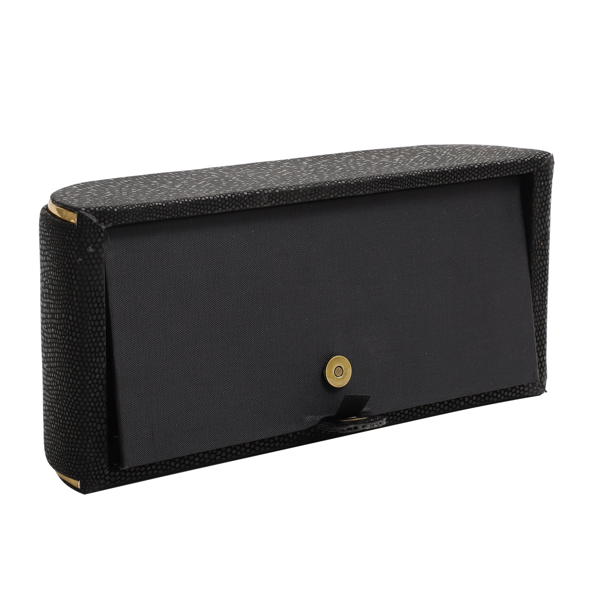 Sleek Slant Leather Napkin Box Black