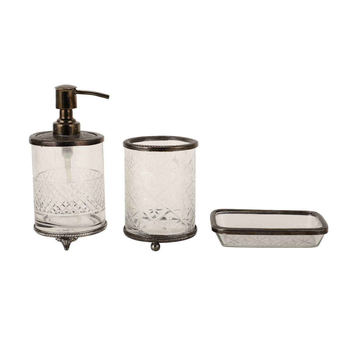 Blake Crystal Cut Bathroom set in Black M.M.I. OVERSEAS
