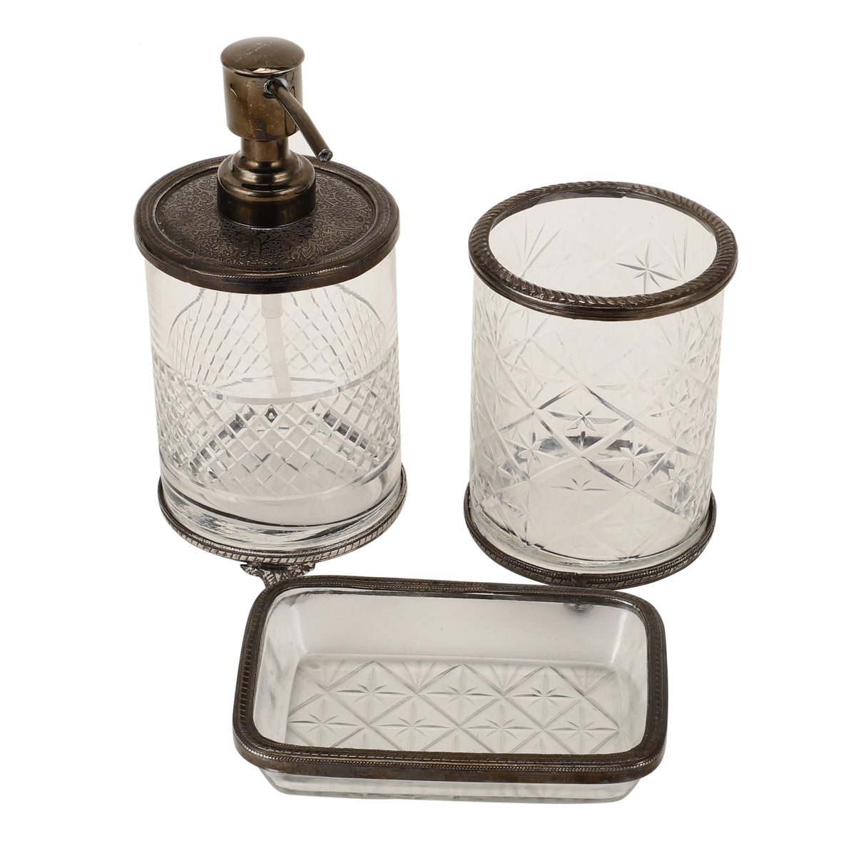 Blake Crystal Cut Bathroom set in Black M.M.I. OVERSEAS