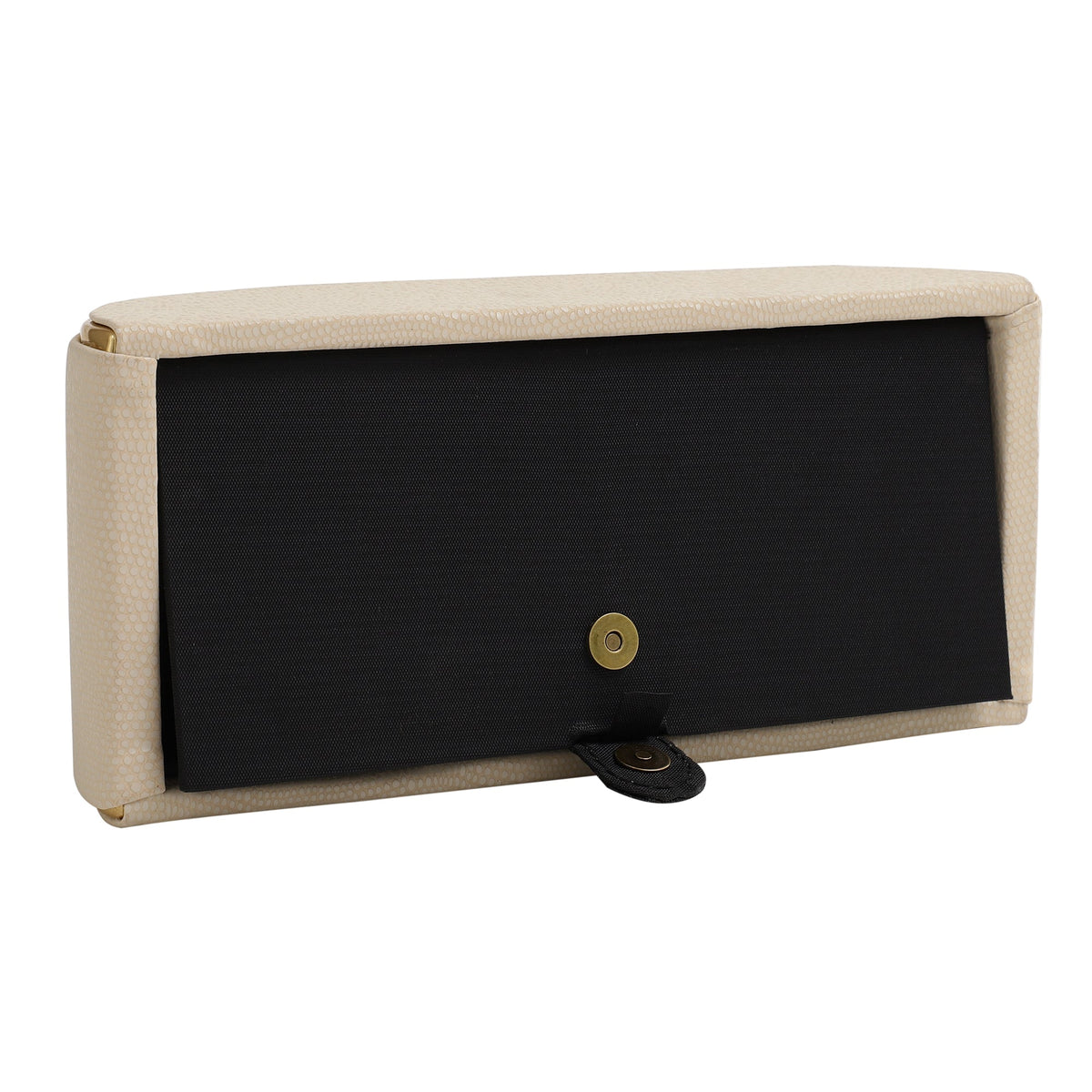 Sleek Slant Leather Napkin Box Cream M.M.I. OVERSEAS