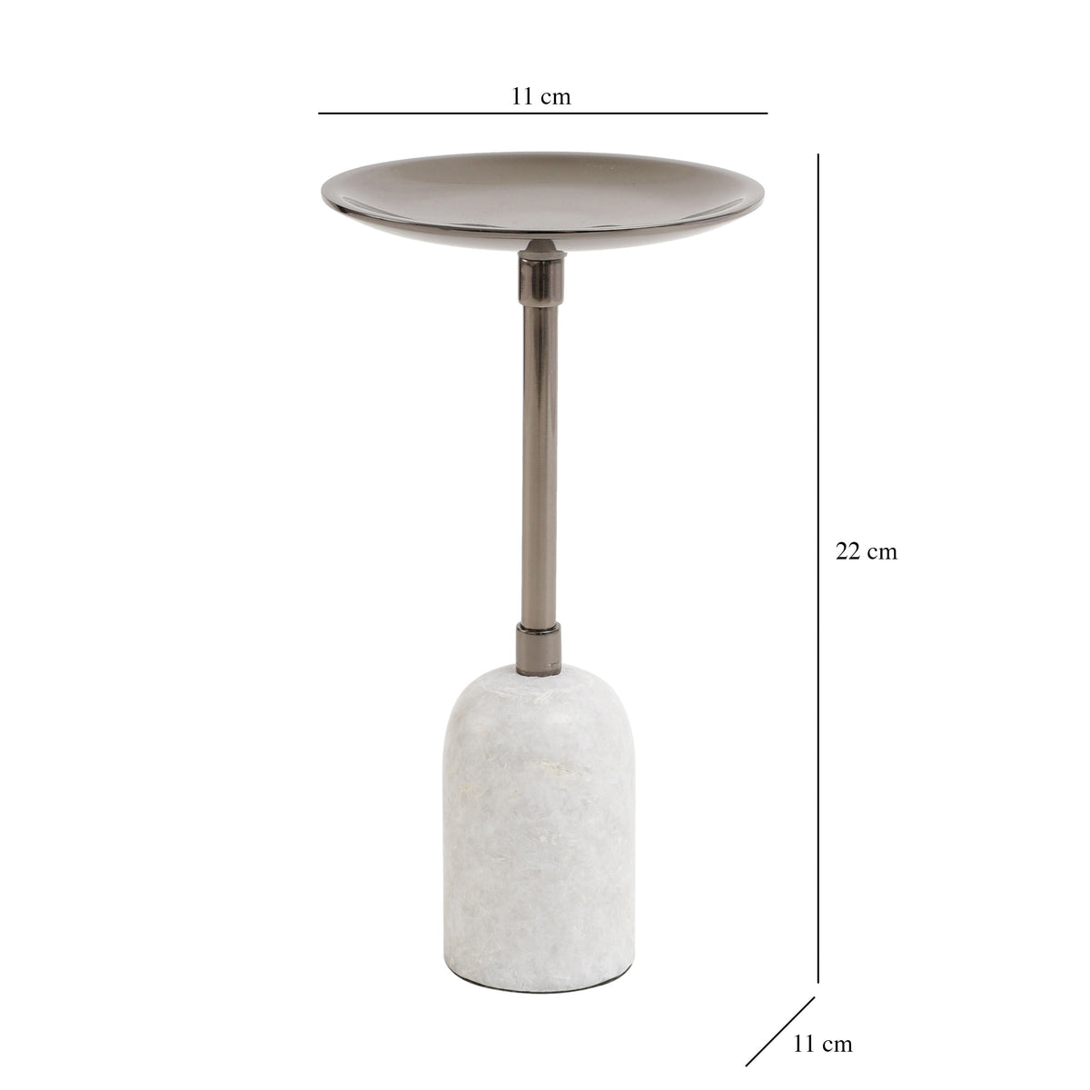 Marble Pri Pillar Candle medium stand in black M.M.I. OVERSEAS