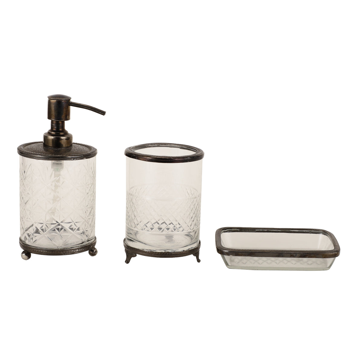 Blake Crystal Cut Bathroom set in Black M.M.I. OVERSEAS