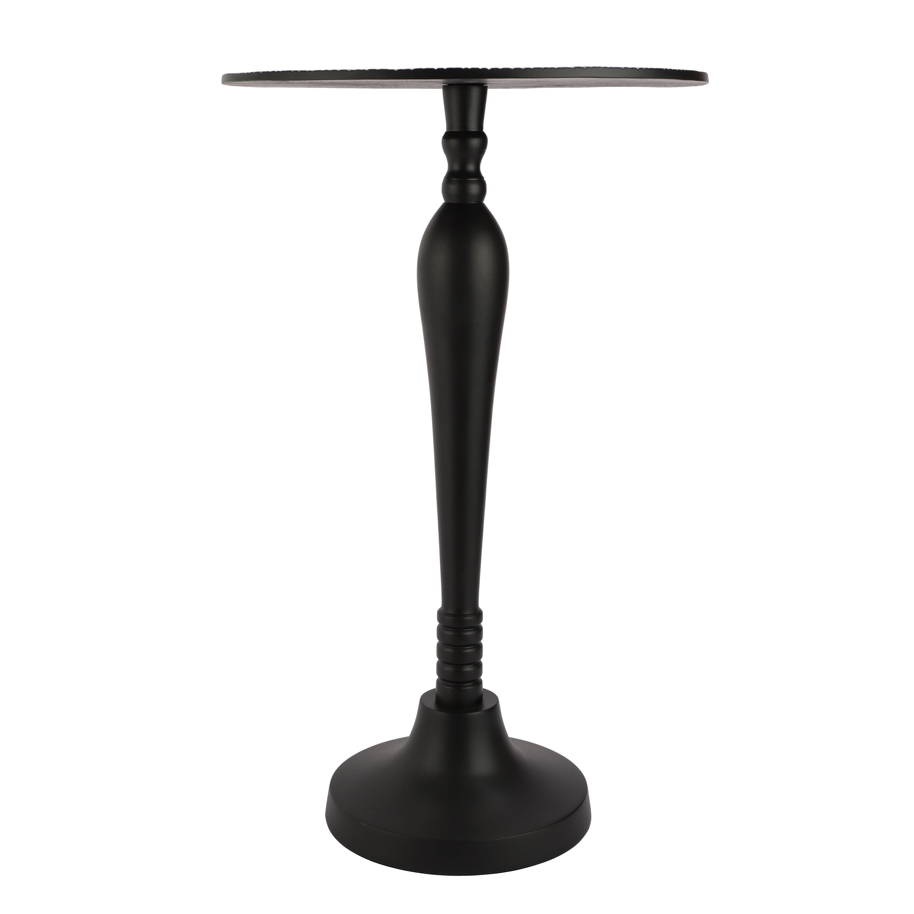 The Carla Side Table By Décor De Maison In Classical Design In Raw Black Finish M.M.I. OVERSEAS