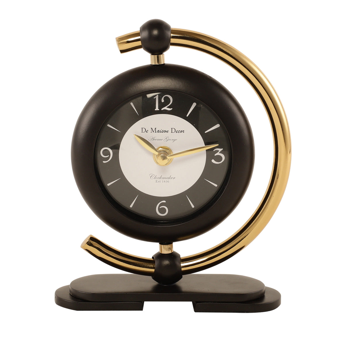 Aleksi 3 mini clock in black and gold M.M.I. OVERSEAS