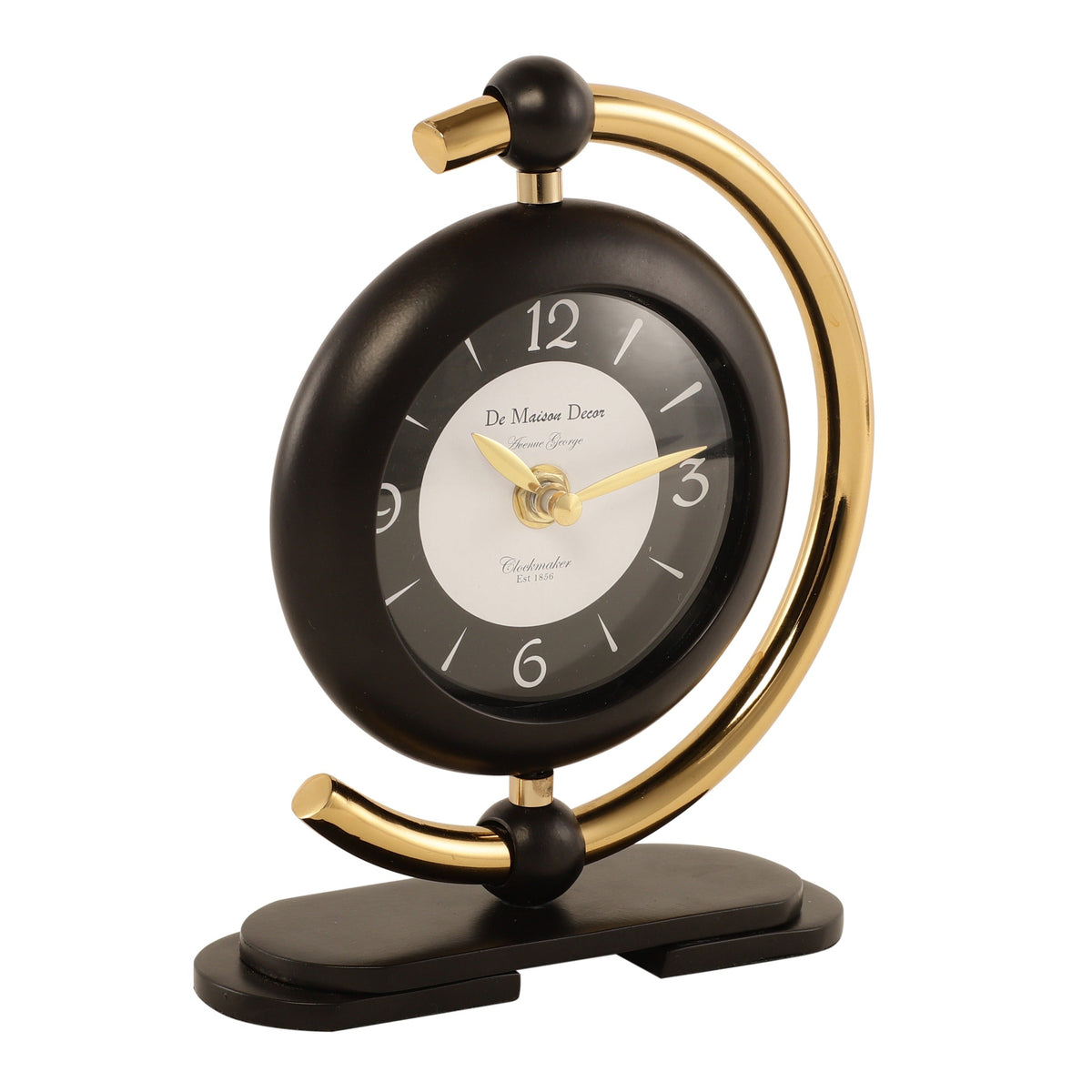 Aleksi 3 mini clock in black and gold M.M.I. OVERSEAS