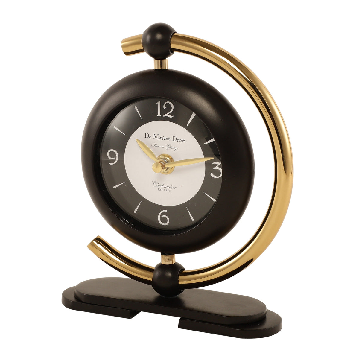 Aleksi 3 mini clock in black and gold M.M.I. OVERSEAS