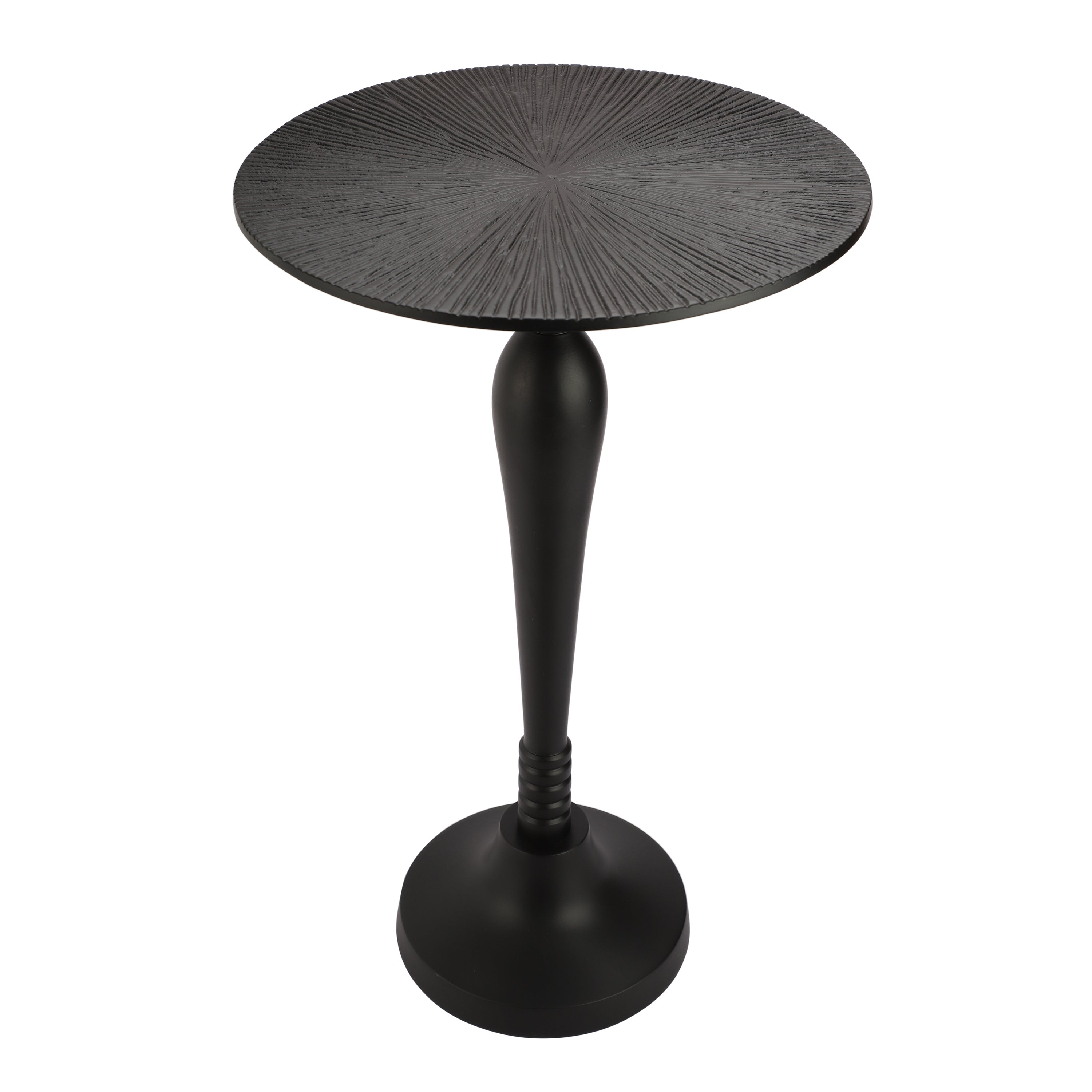 The Carla Side Table By Décor De Maison In Classical Design In Raw Black Finish M.M.I. OVERSEAS