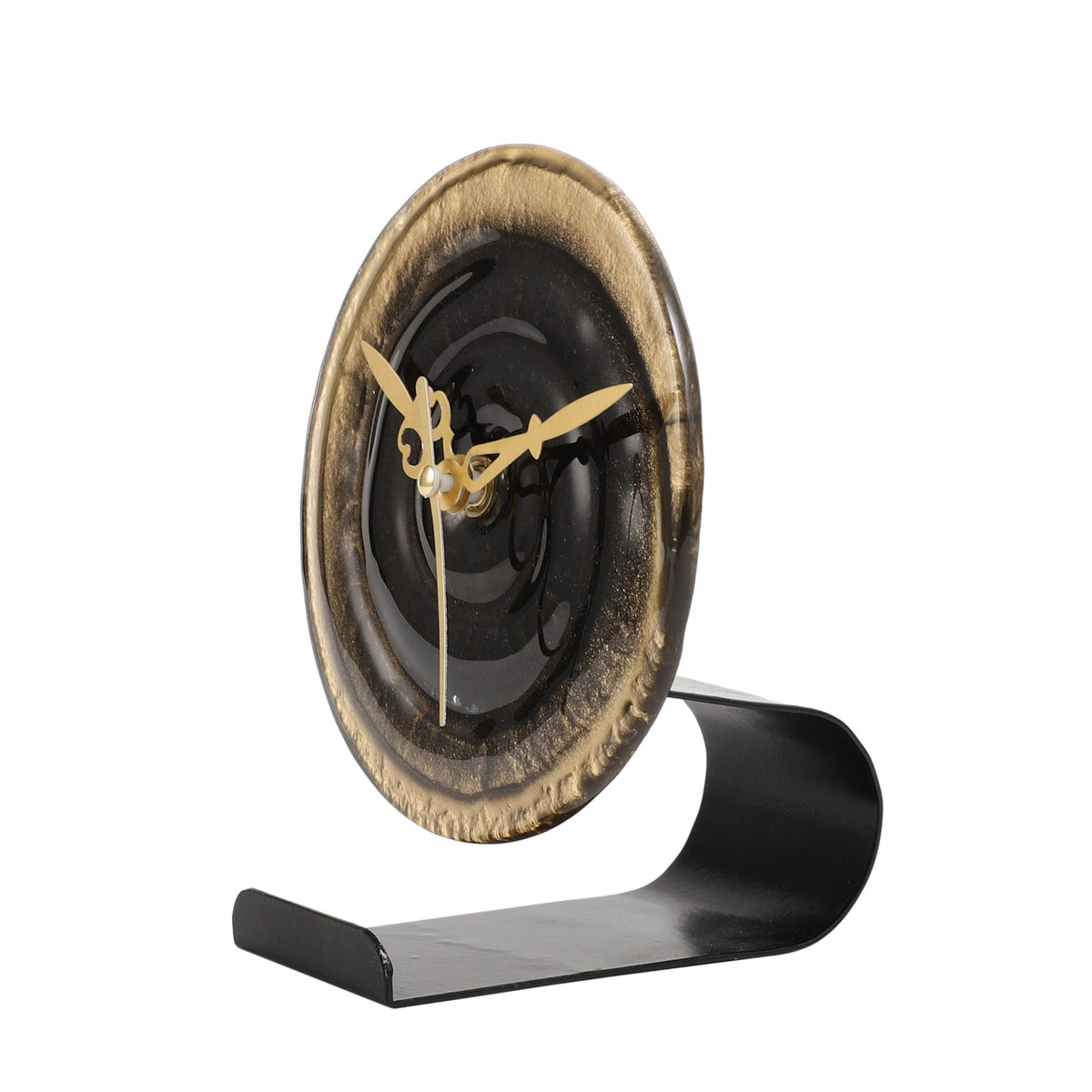 Peirre Glass Embossed Table Clock M.M.I. OVERSEAS
