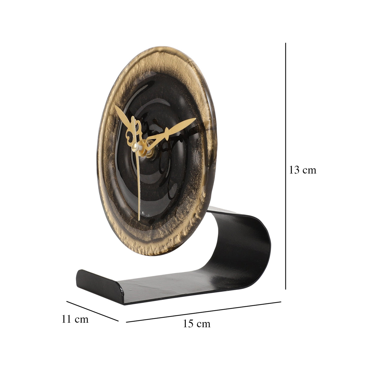 Peirre Glass Embossed Table Clock M.M.I. OVERSEAS