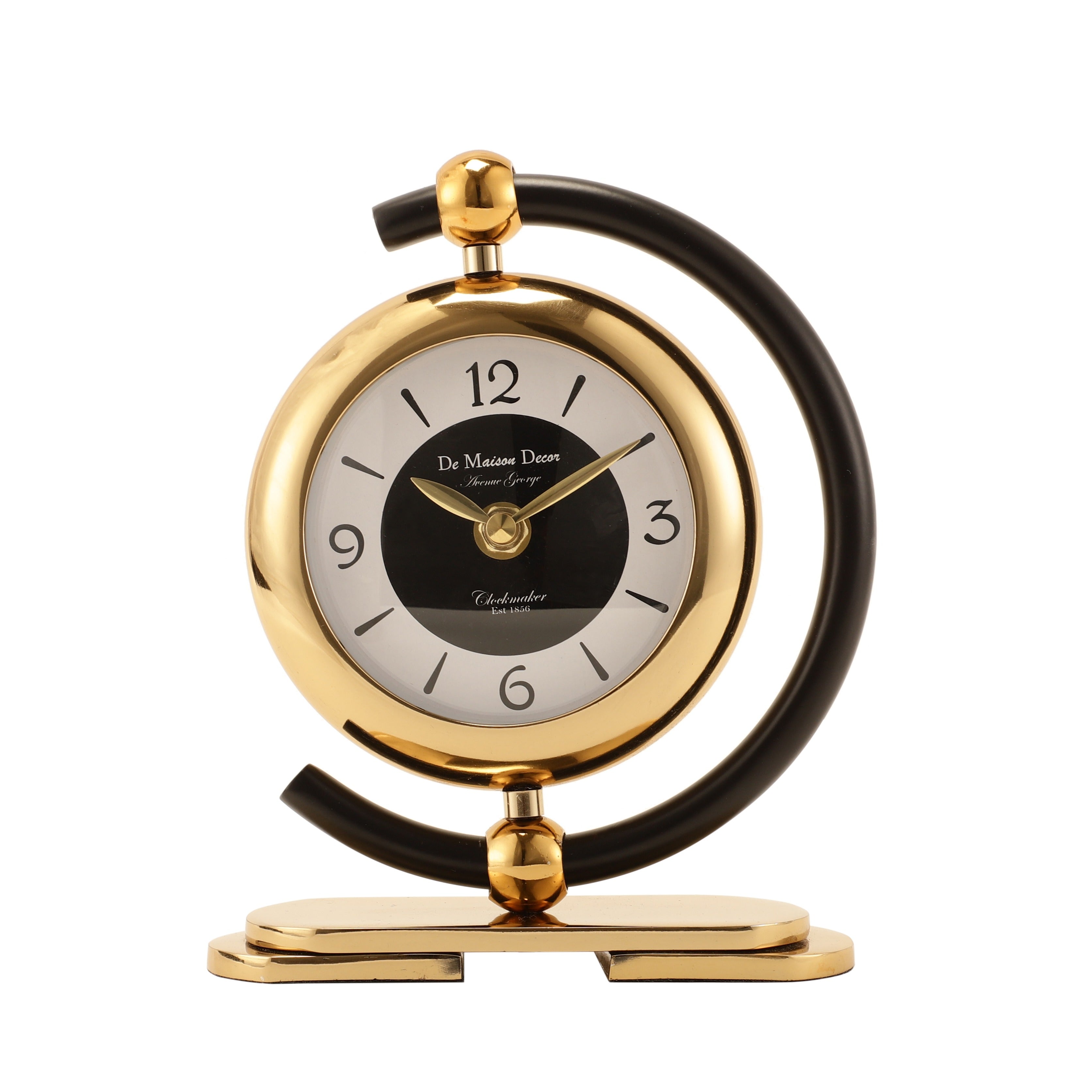 Aleksi 3 mini clock in black and gold M.M.I. OVERSEAS