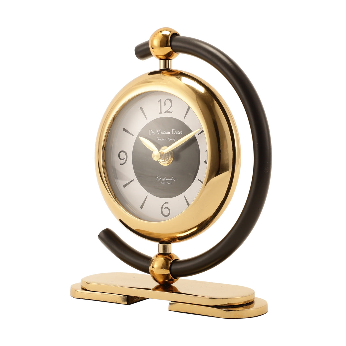 Aleksi 3 mini clock in black and gold M.M.I. OVERSEAS