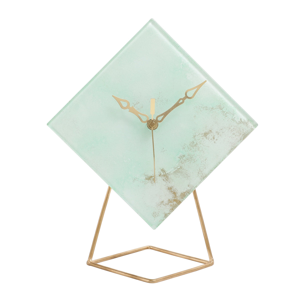 Hannah Glass Embossed Table Clock M.M.I. OVERSEAS