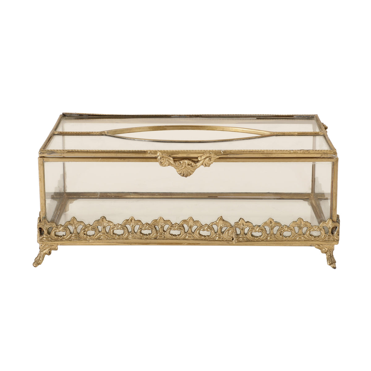 Floral Scroll Brass Napkin Box M.M.I. OVERSEAS