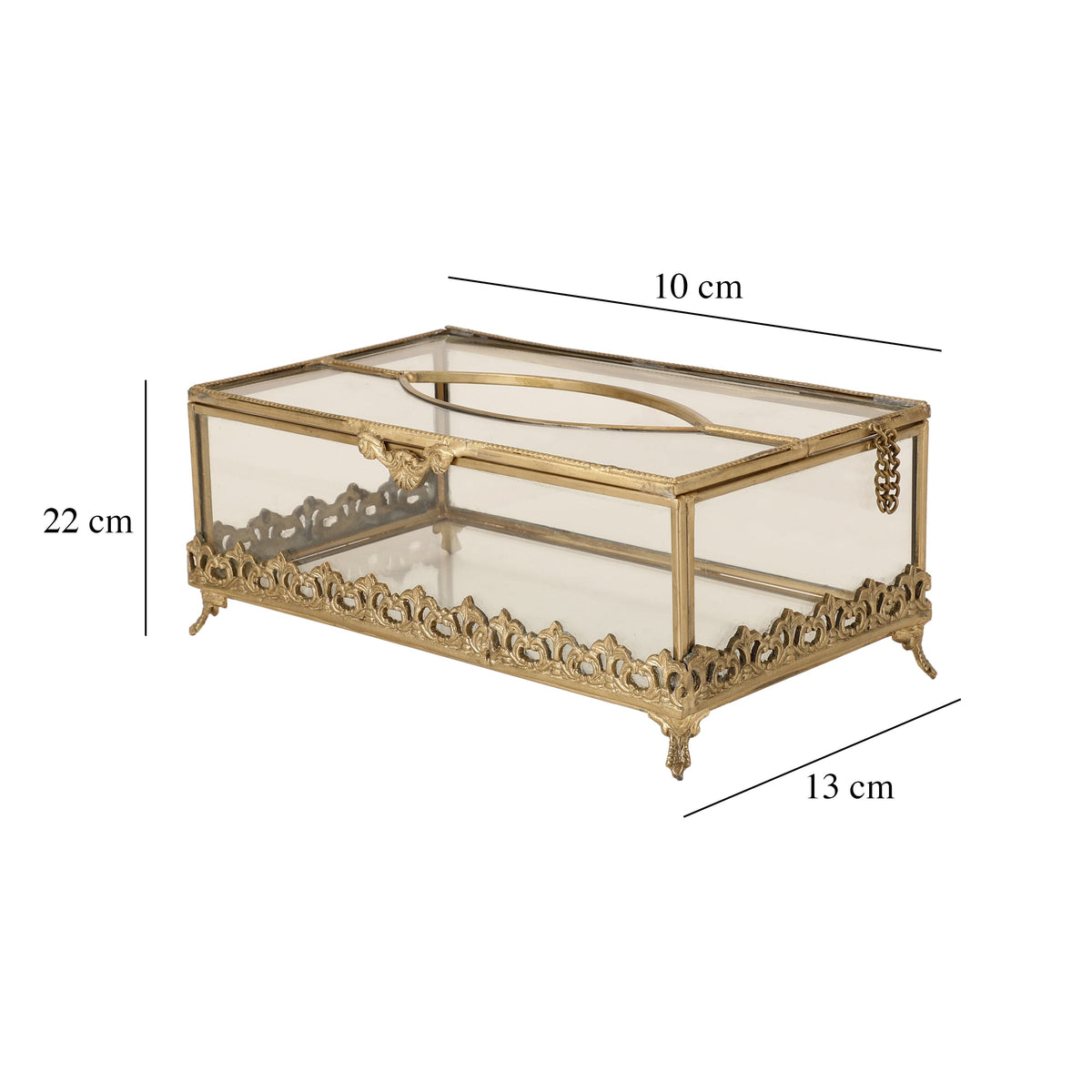 Floral Scroll Brass Napkin Box M.M.I. OVERSEAS