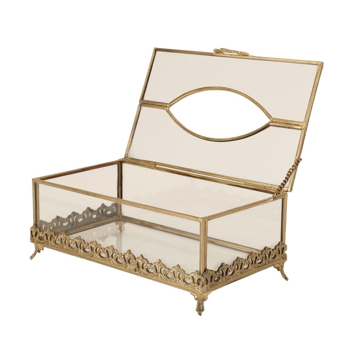 Floral Scroll Brass Napkin Box M.M.I. OVERSEAS