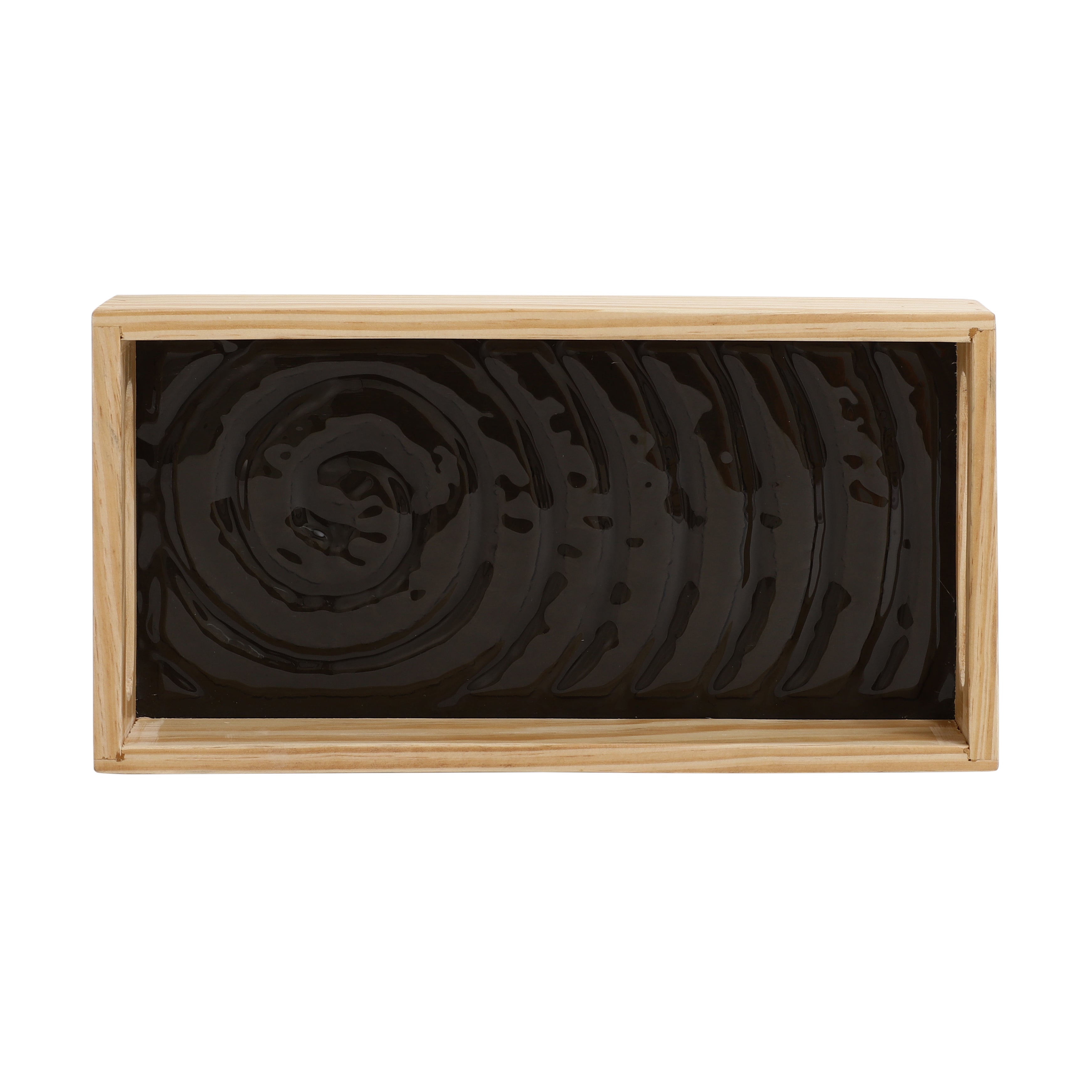 Duran Black Spiral Glass Tray - small size M.M.I. OVERSEAS