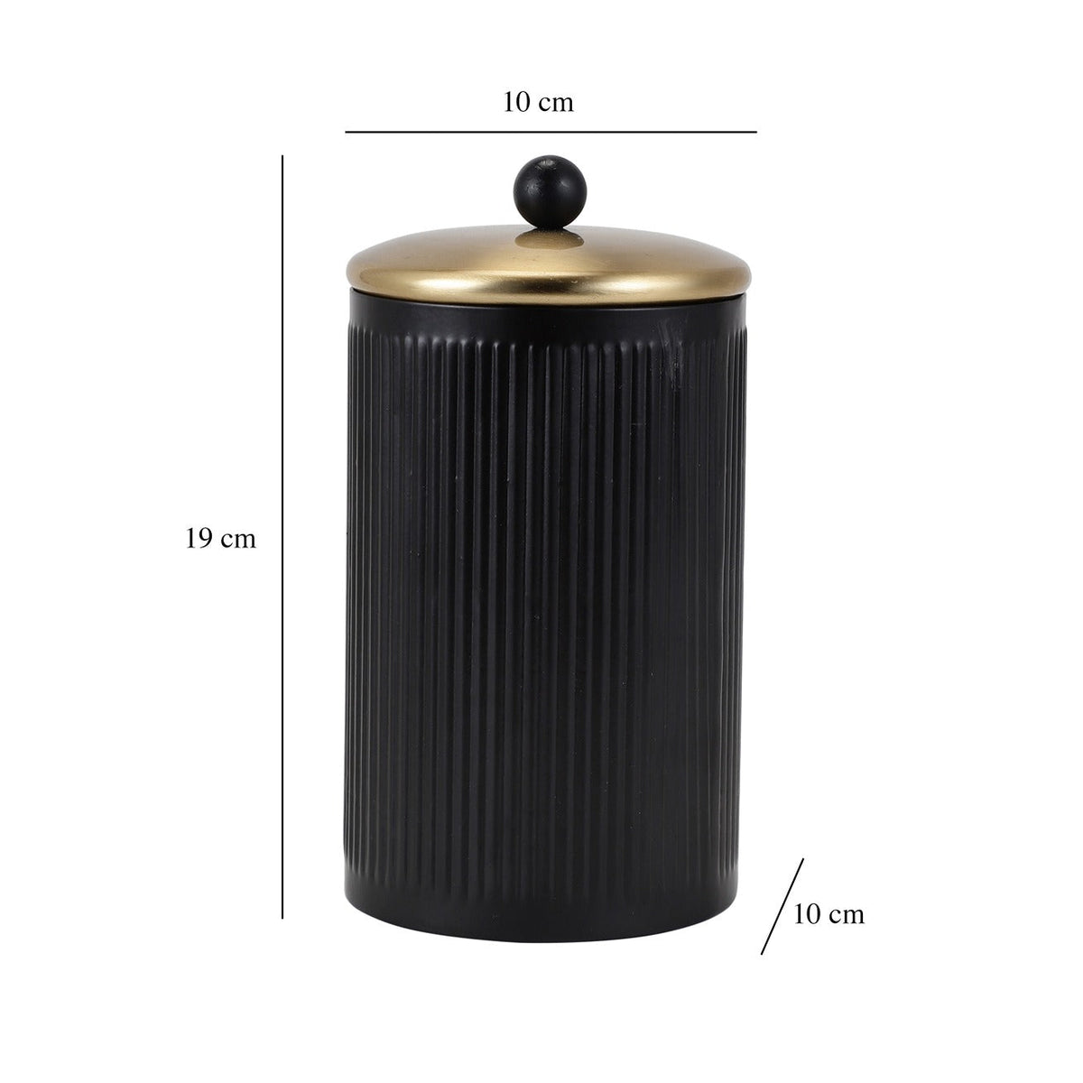 Luxora cylindrical box large in Black M.M.I. OVERSEAS