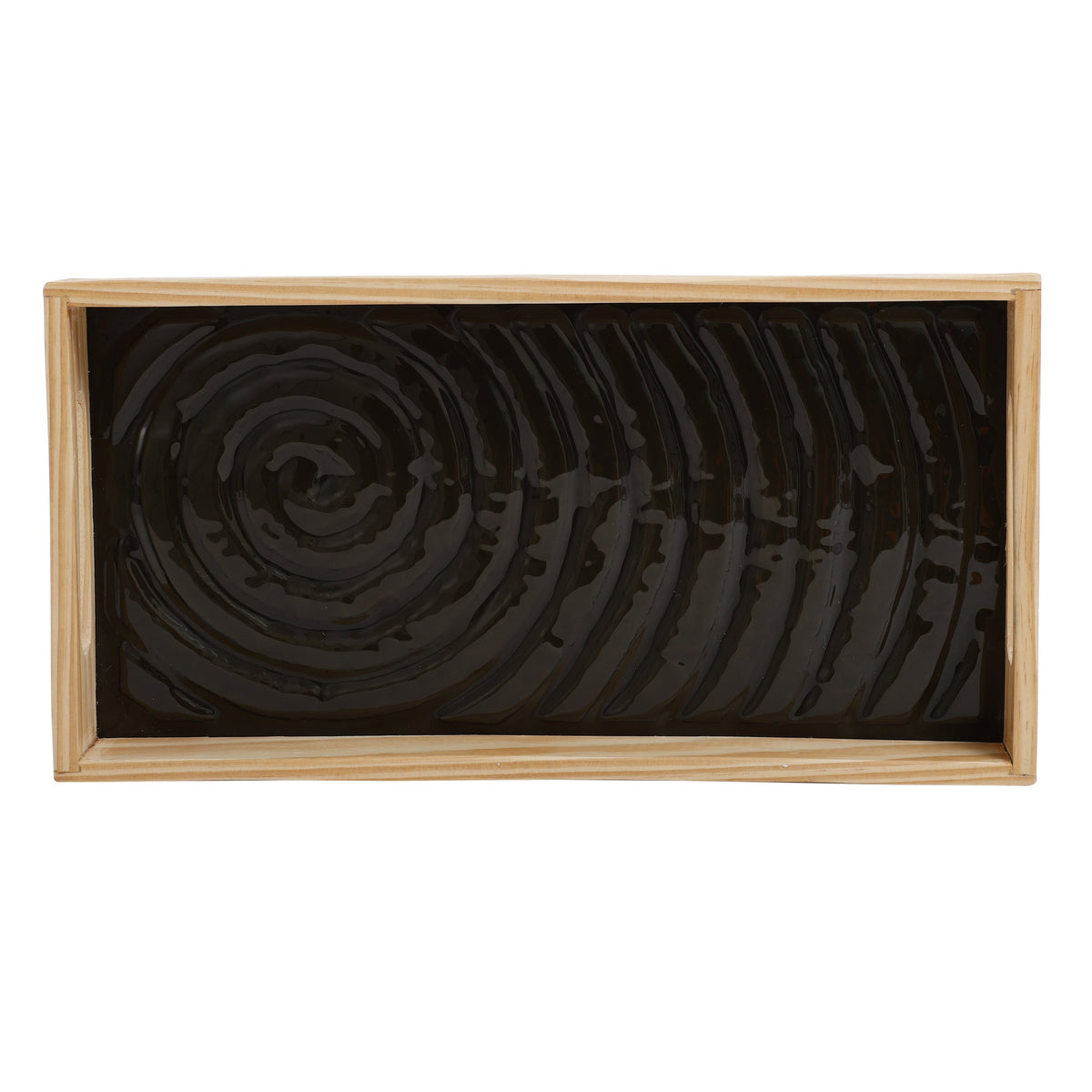 Duran Black Spiral Glass Tray M.M.I. OVERSEAS