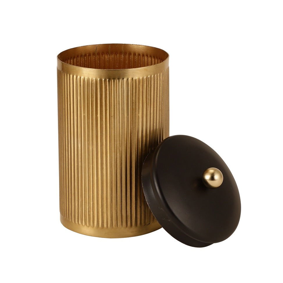 Luxora cylindrical box large in Gold -OUCHCART