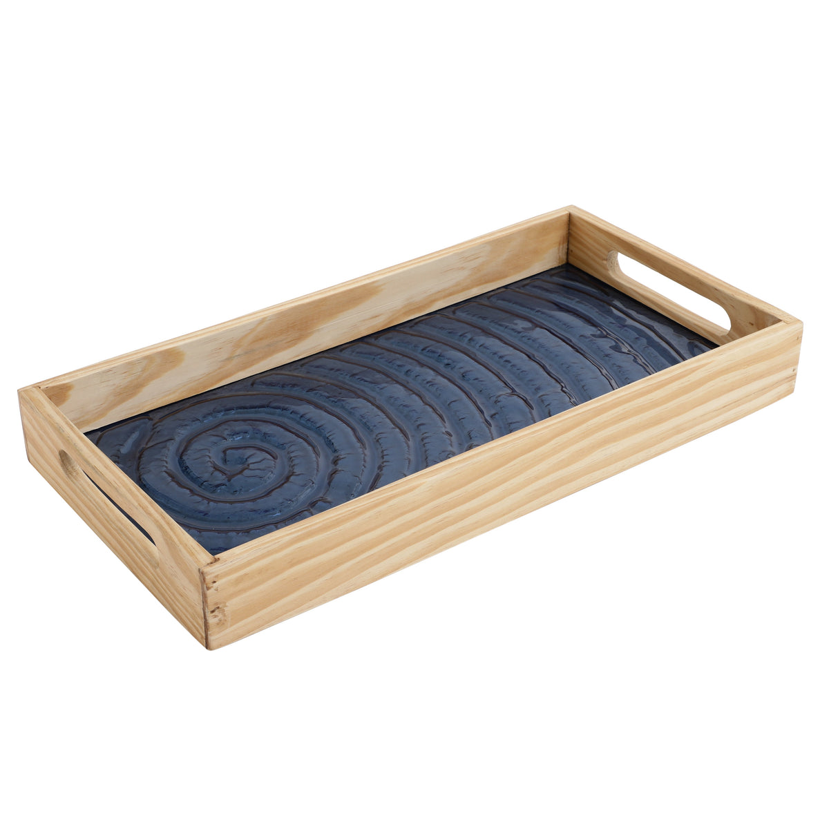 Duran Blue Spiral Glass Tray M.M.I. OVERSEAS