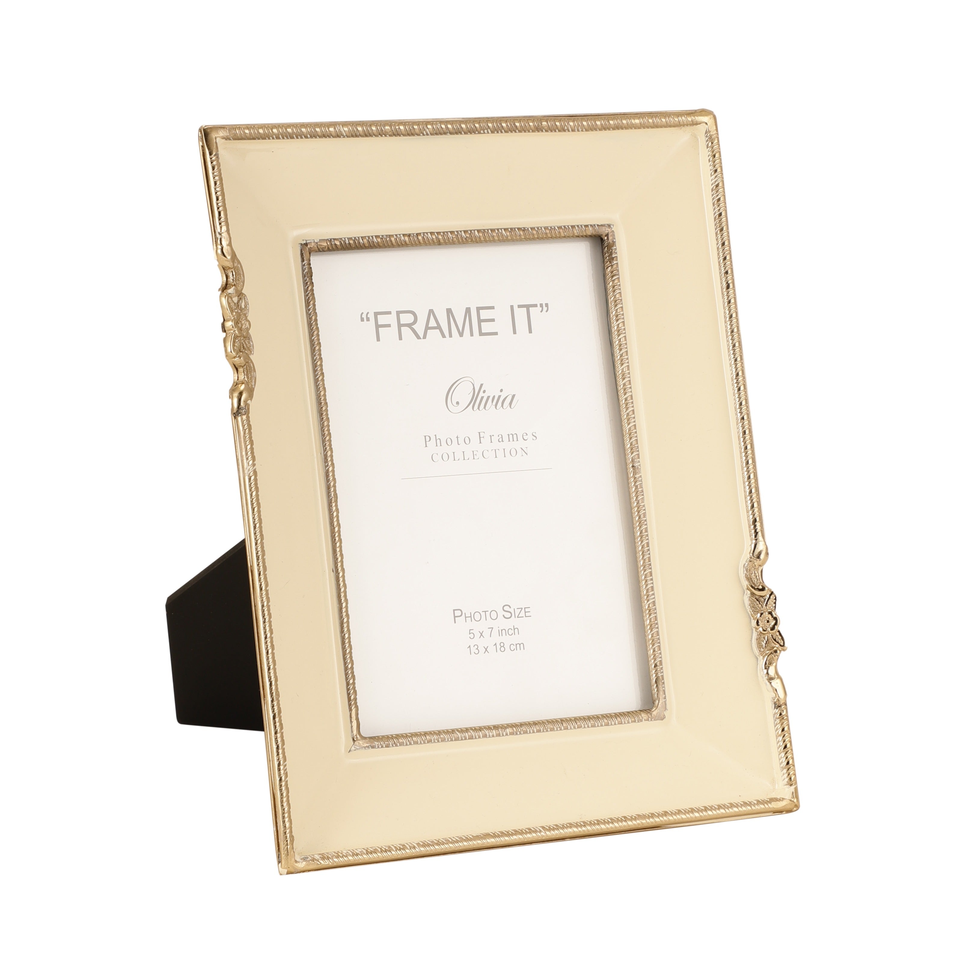 Enamel Embrace Photo frame in Ivory white