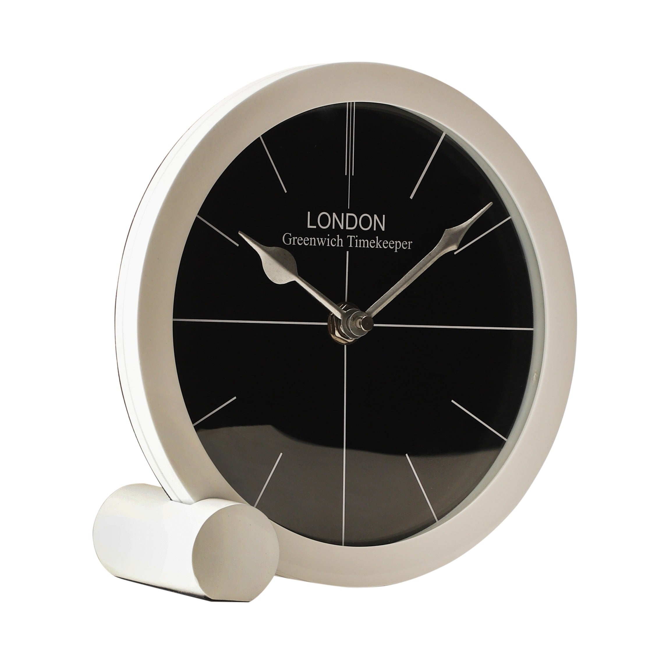 langston table clock in white M.M.I. OVERSEAS