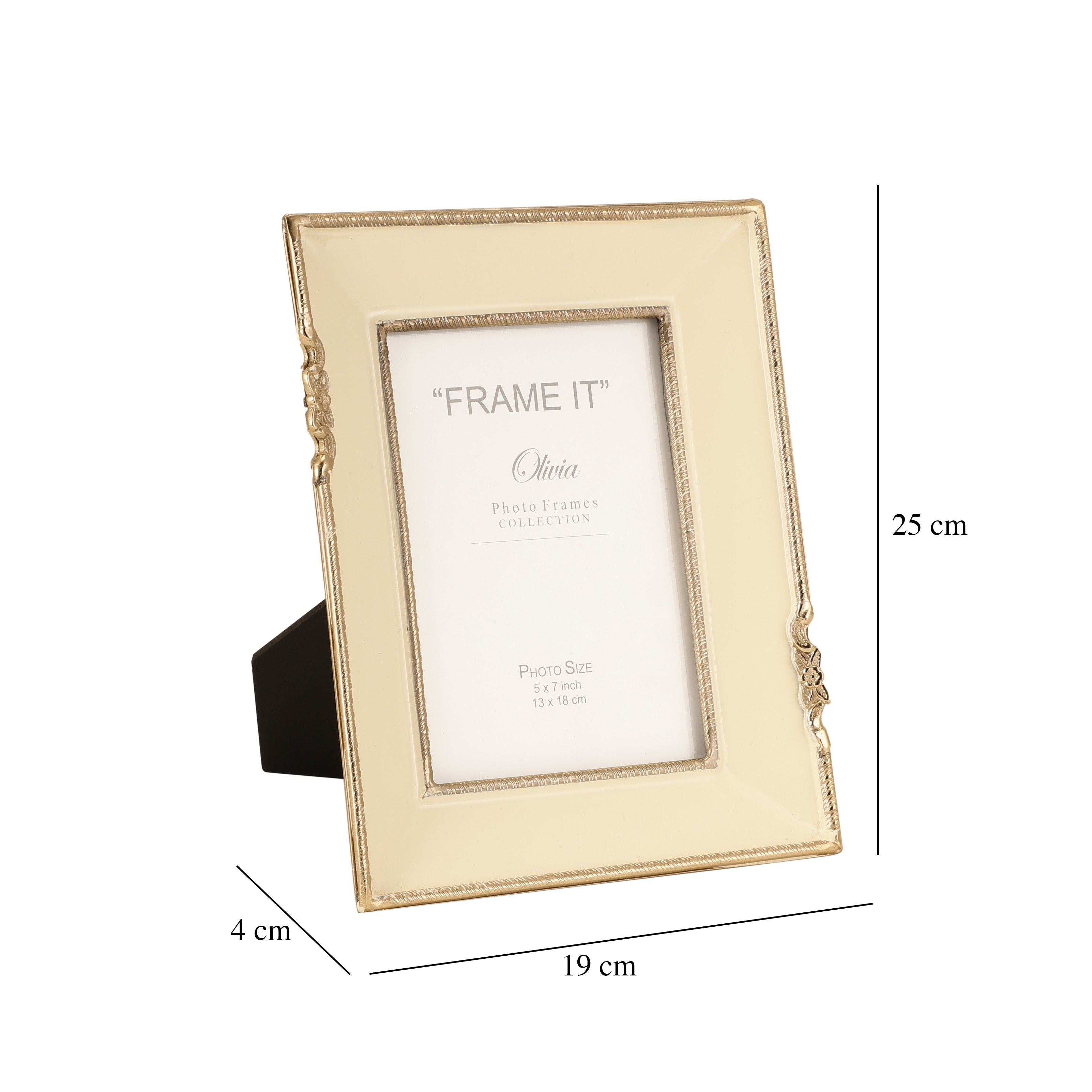 Enamel Embrace Photo frame in Ivory white