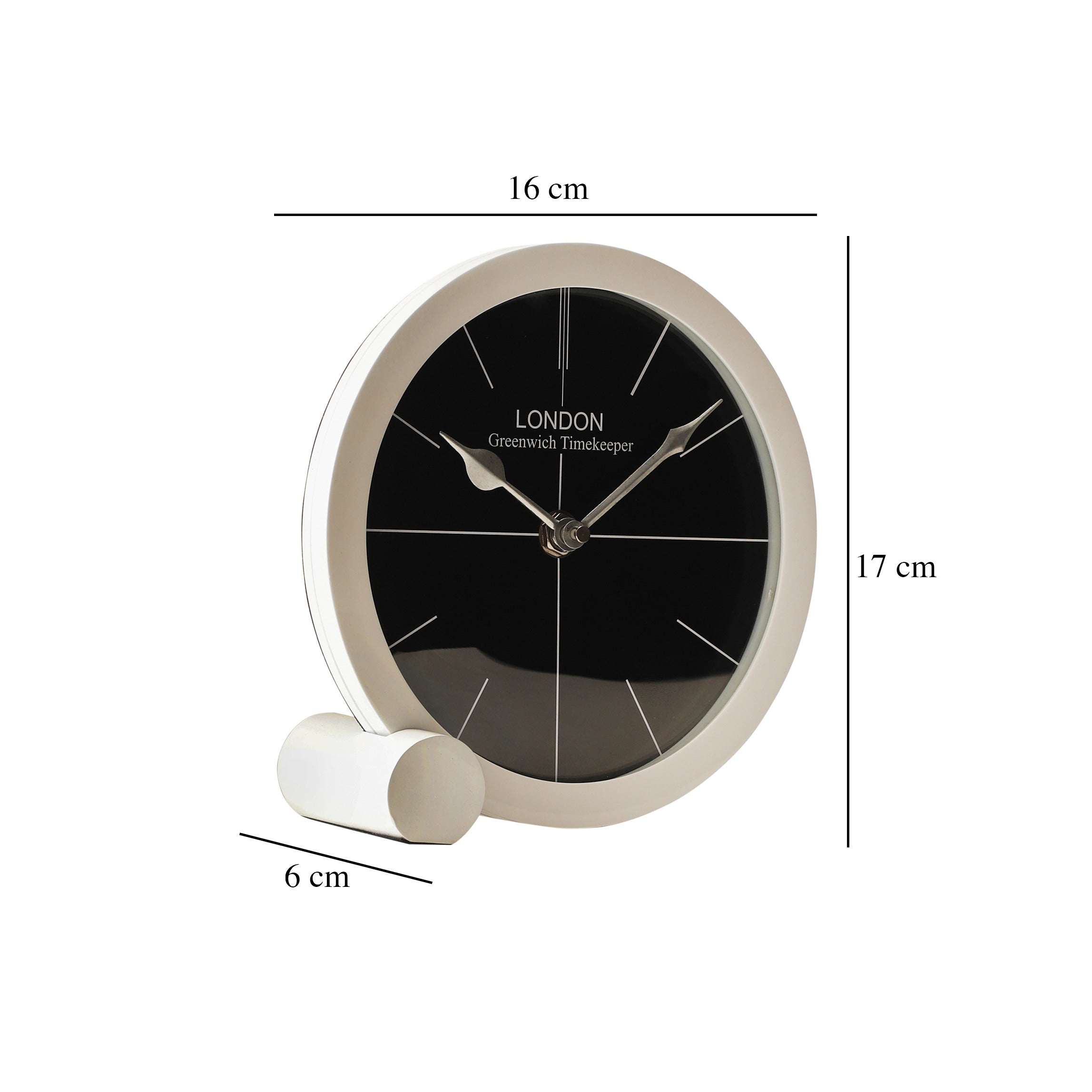 langston table clock in white M.M.I. OVERSEAS