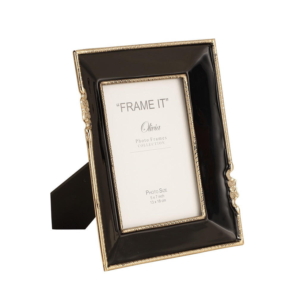 Enamel Embrace Photo frame in Jet Black M.M.I. OVERSEAS