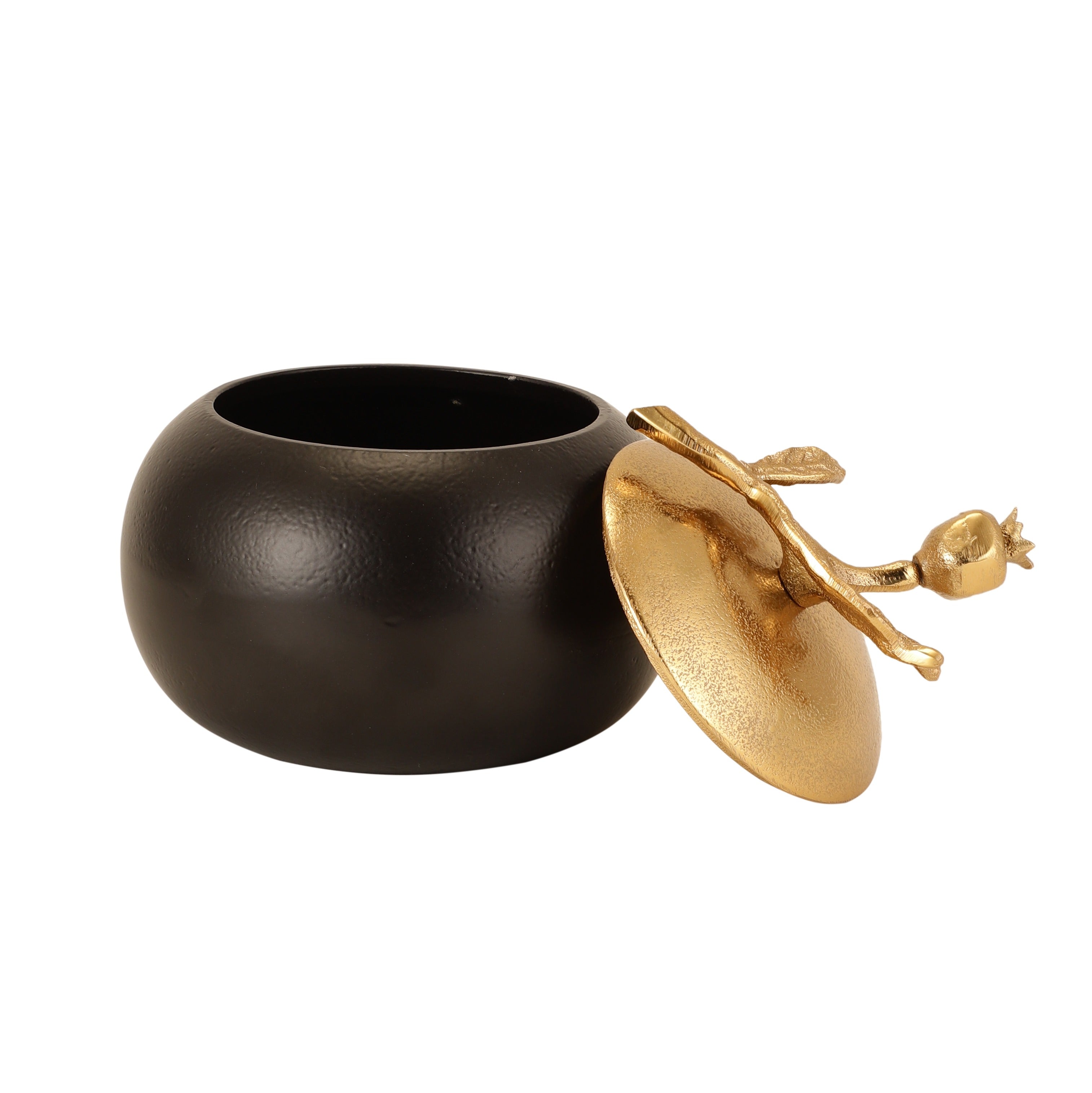 Pomegranate Metal Trinket Box in Gold Black M.M.I. OVERSEAS