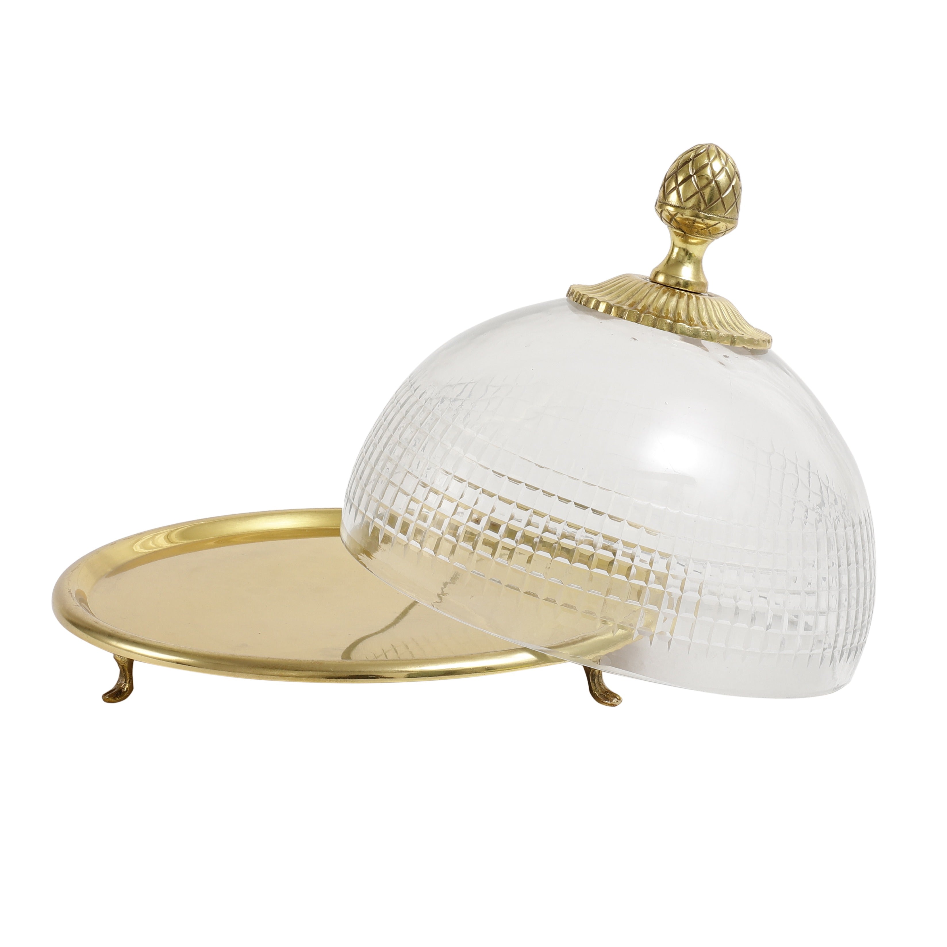 Faiza Crystal cut Cake dome gold