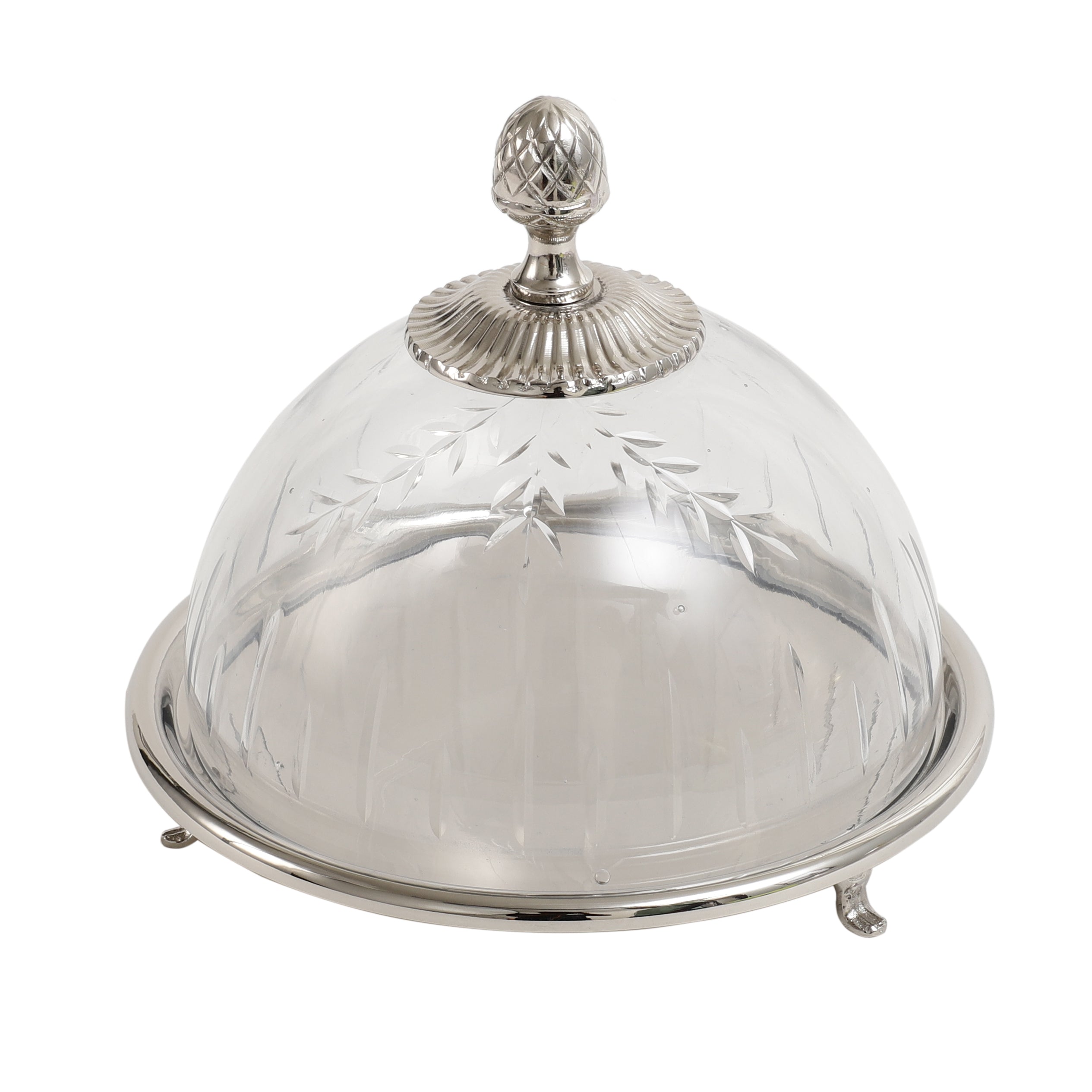 Faiza Crystal cut Cake dome silver M.M.I. OVERSEAS