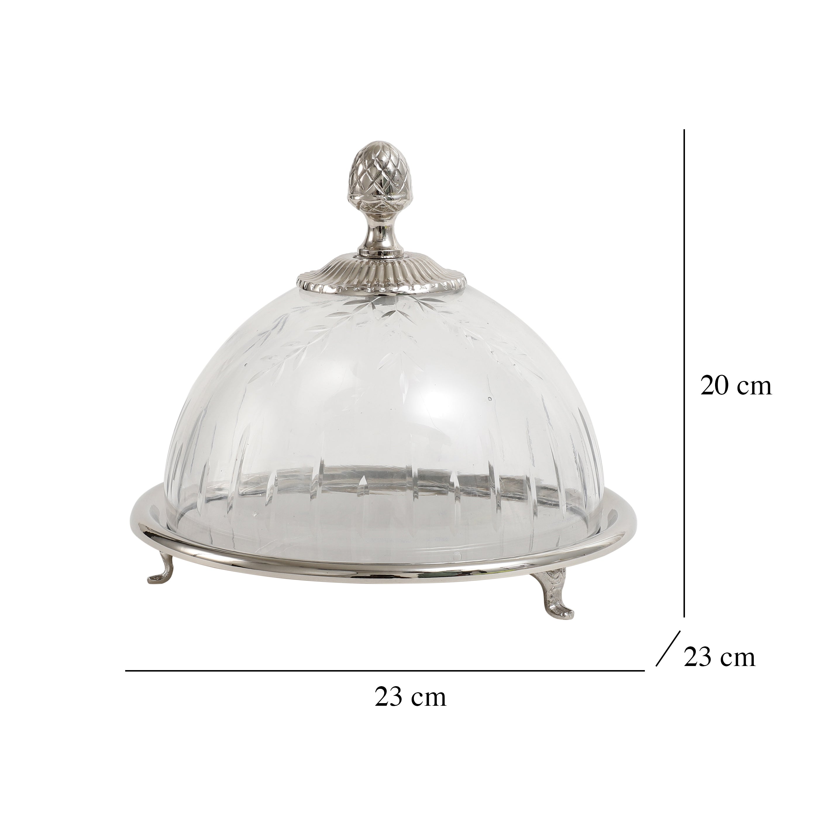 Faiza Crystal cut Cake dome silver M.M.I. OVERSEAS
