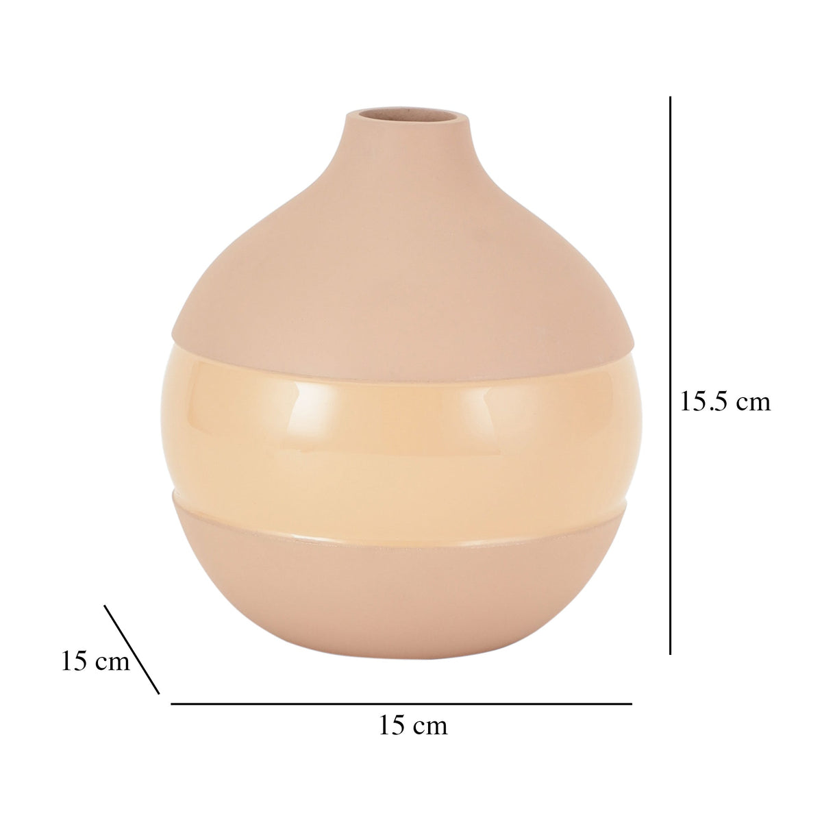 Klova Peach Enamel Vase M.M.I. OVERSEAS
