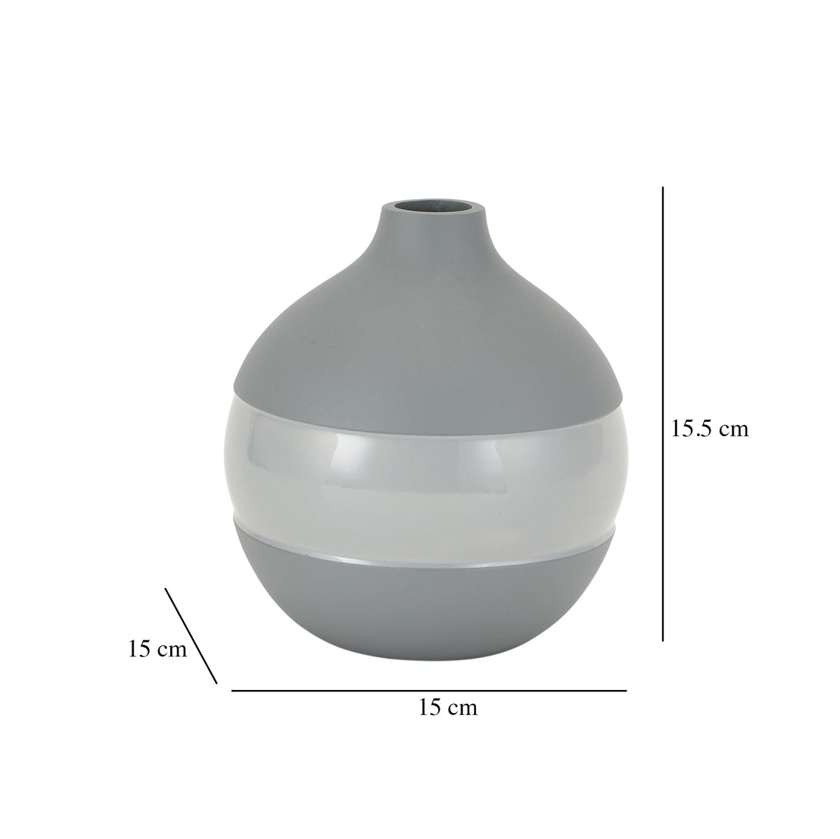 Klova Grey Enamel Vase M.M.I. OVERSEAS