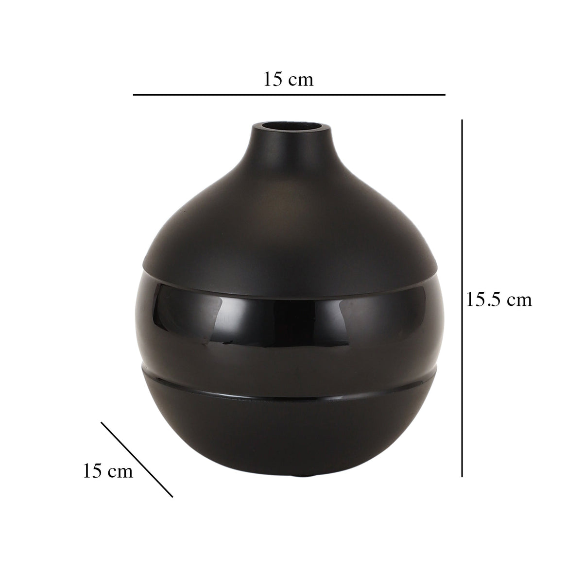 Klova Black Enamel Vase M.M.I. OVERSEAS