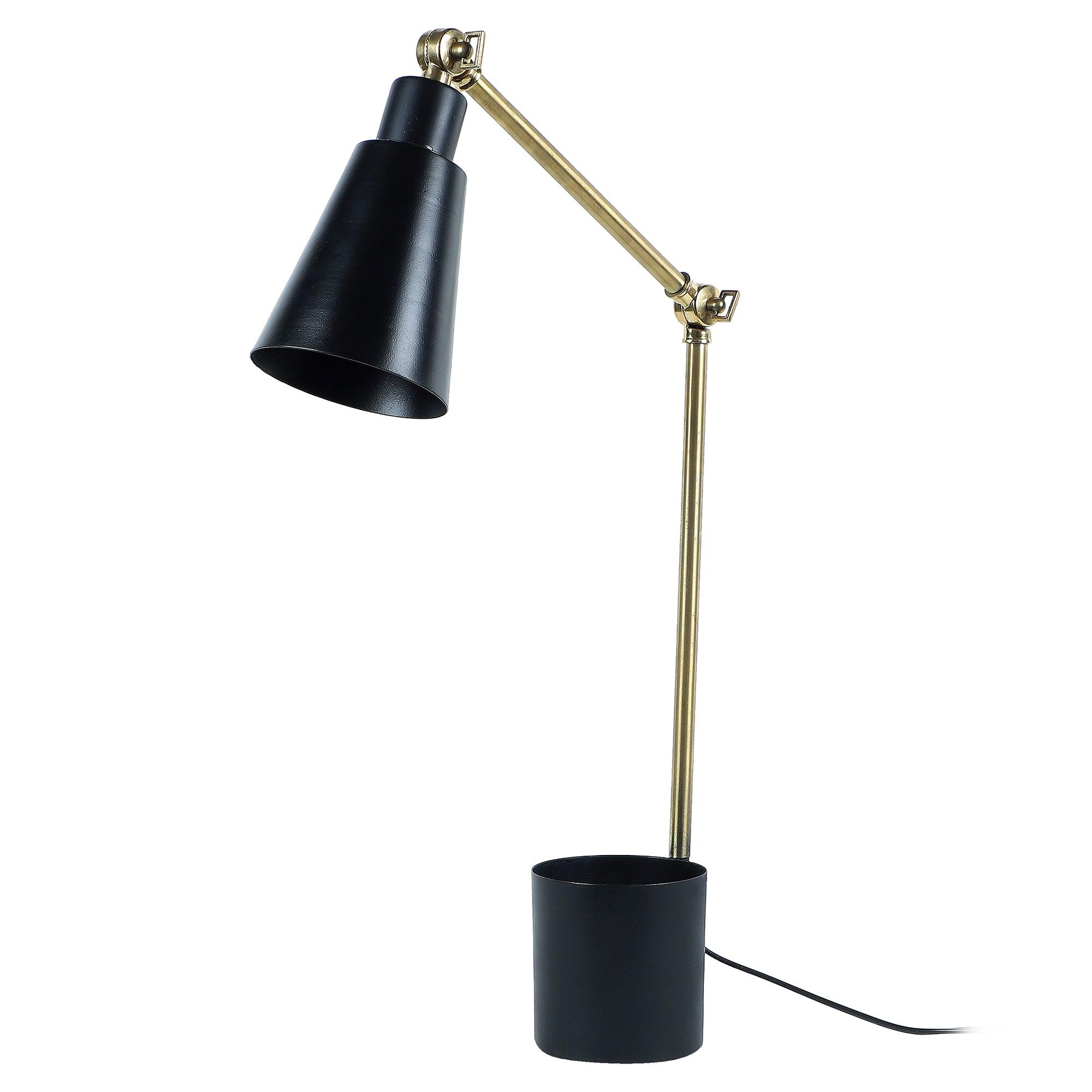 Modern Nordic Wood & Metal Study Lamp With Black Base By Ss Lightings - Ouch Cart