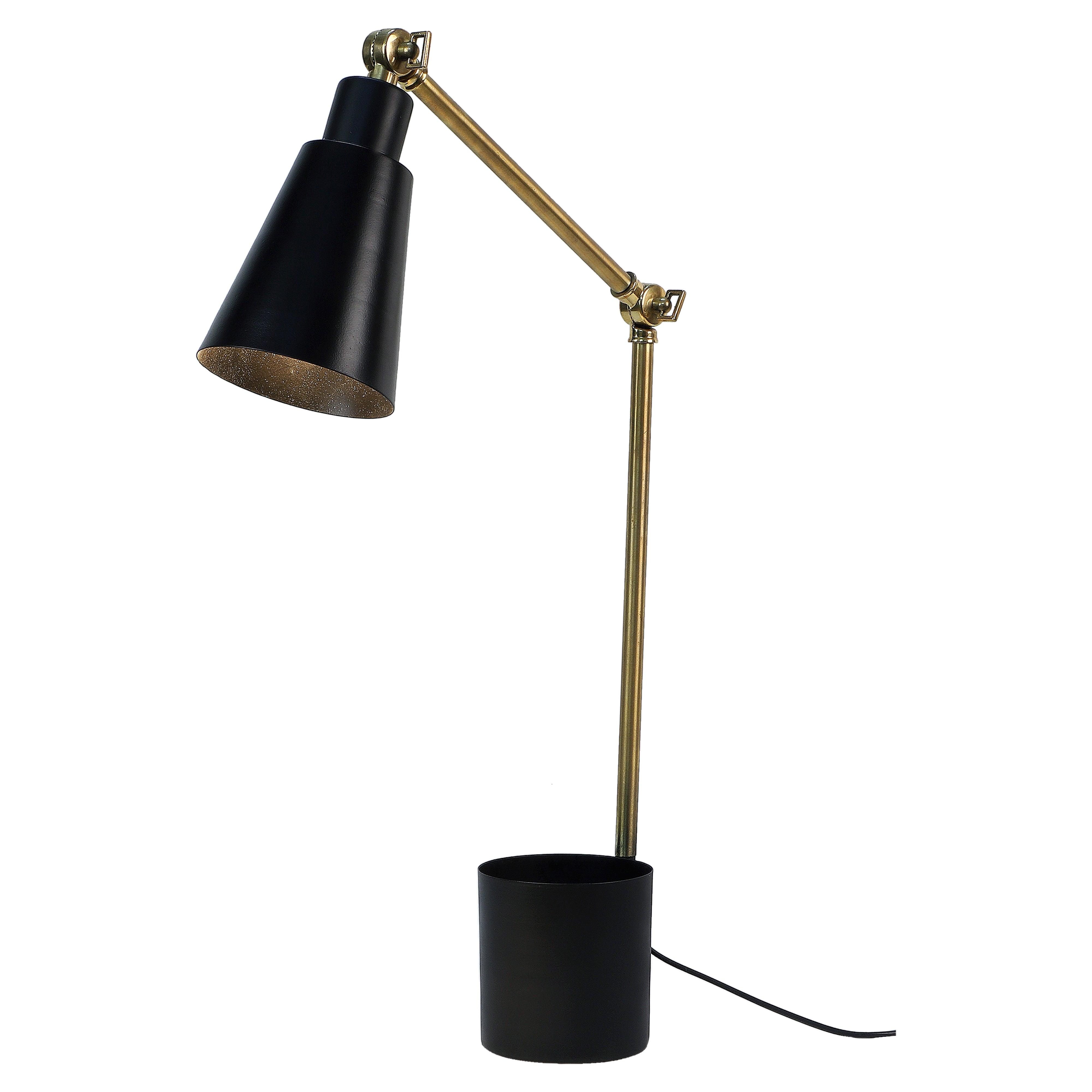 Modern Nordic Wood & Metal Study Lamp With Black Base By Ss Lightings - Ouch Cart