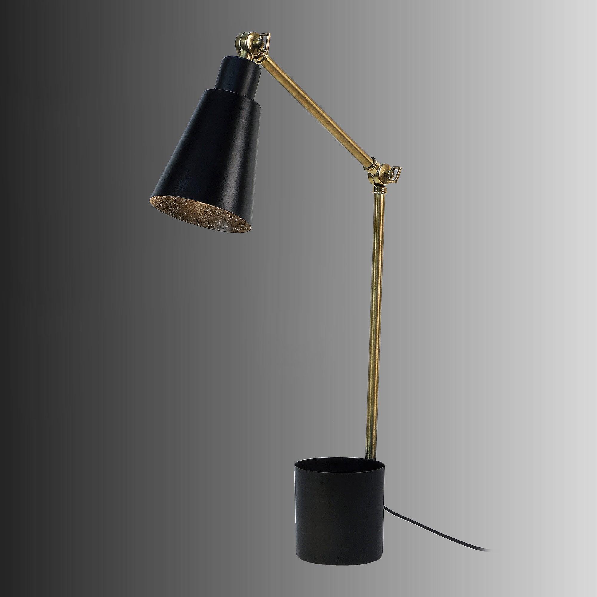 Modern Nordic Wood & Metal Study Lamp With Black Base By Ss Lightings - Ouch Cart
