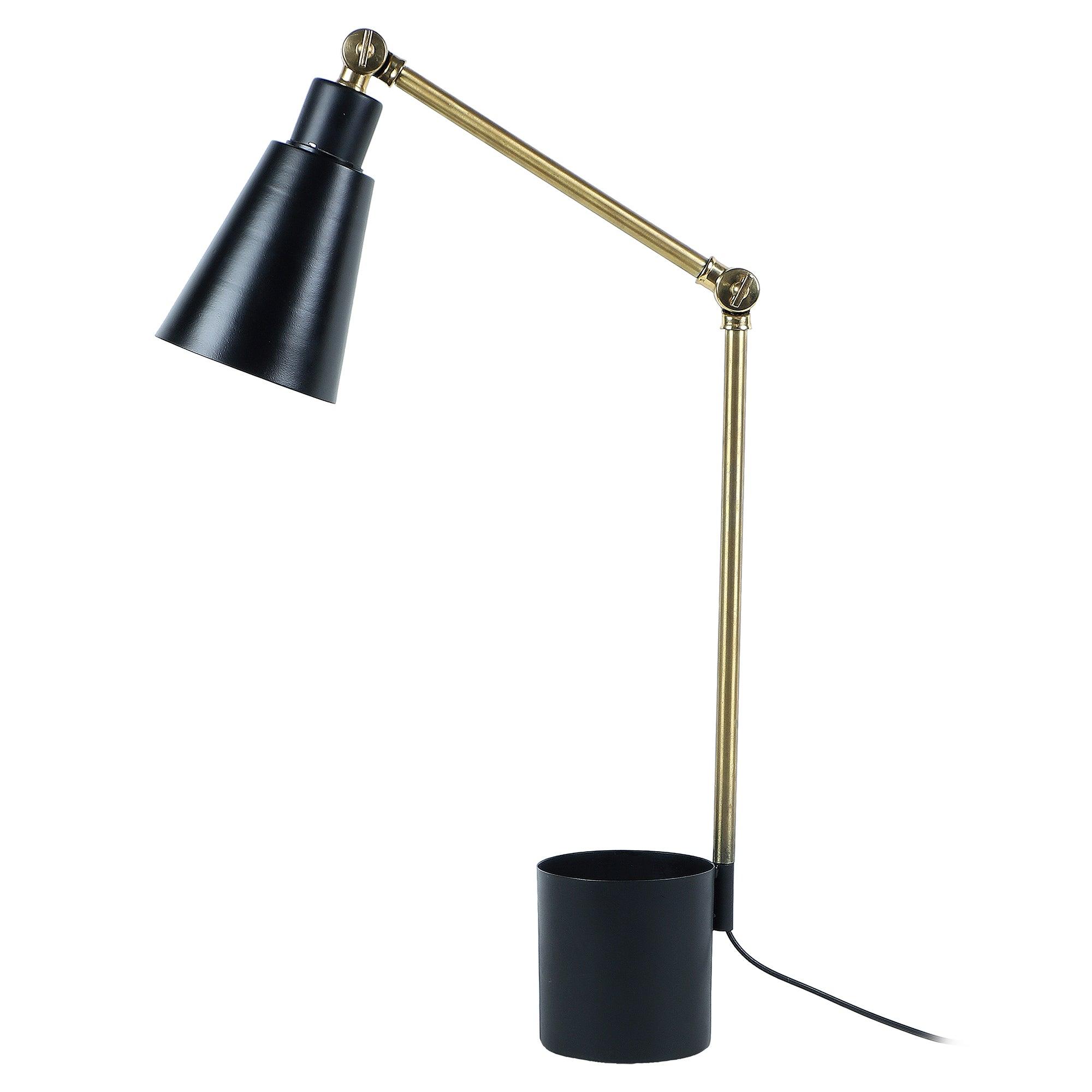 Modern Nordic Wood & Metal Study Lamp With Black Base By Ss Lightings - Ouch Cart