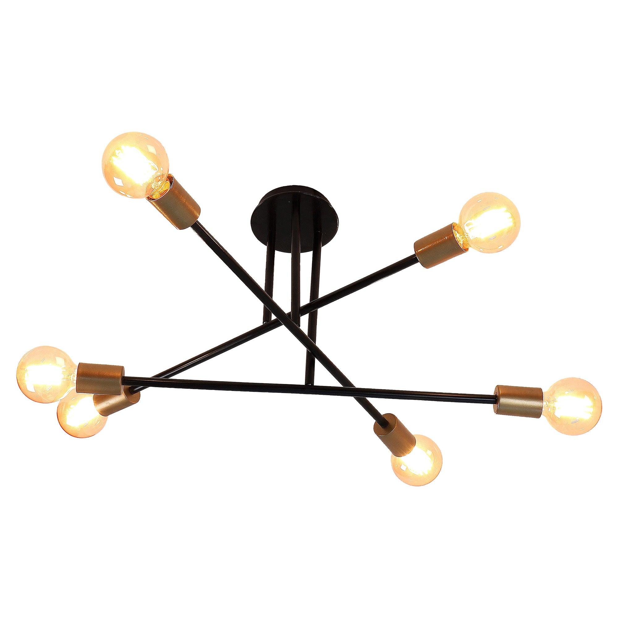 Six Head Sputnik Black Mordern Chandelier By SS Lightings - Ouch Cart
